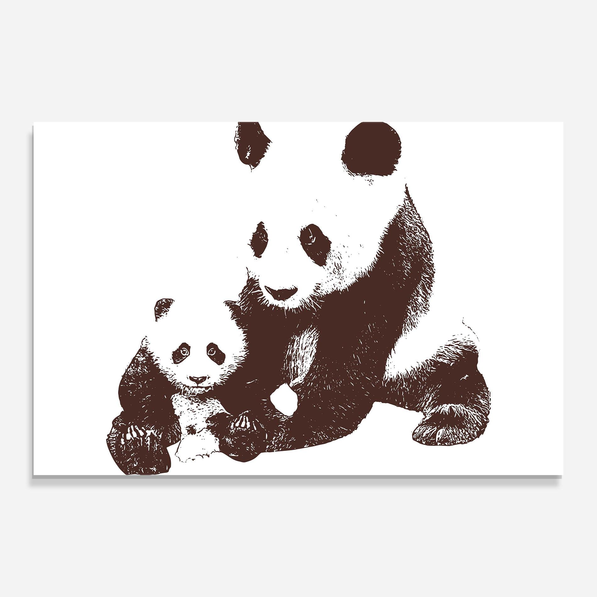 Glasbild Panda Art Family mockup 0
