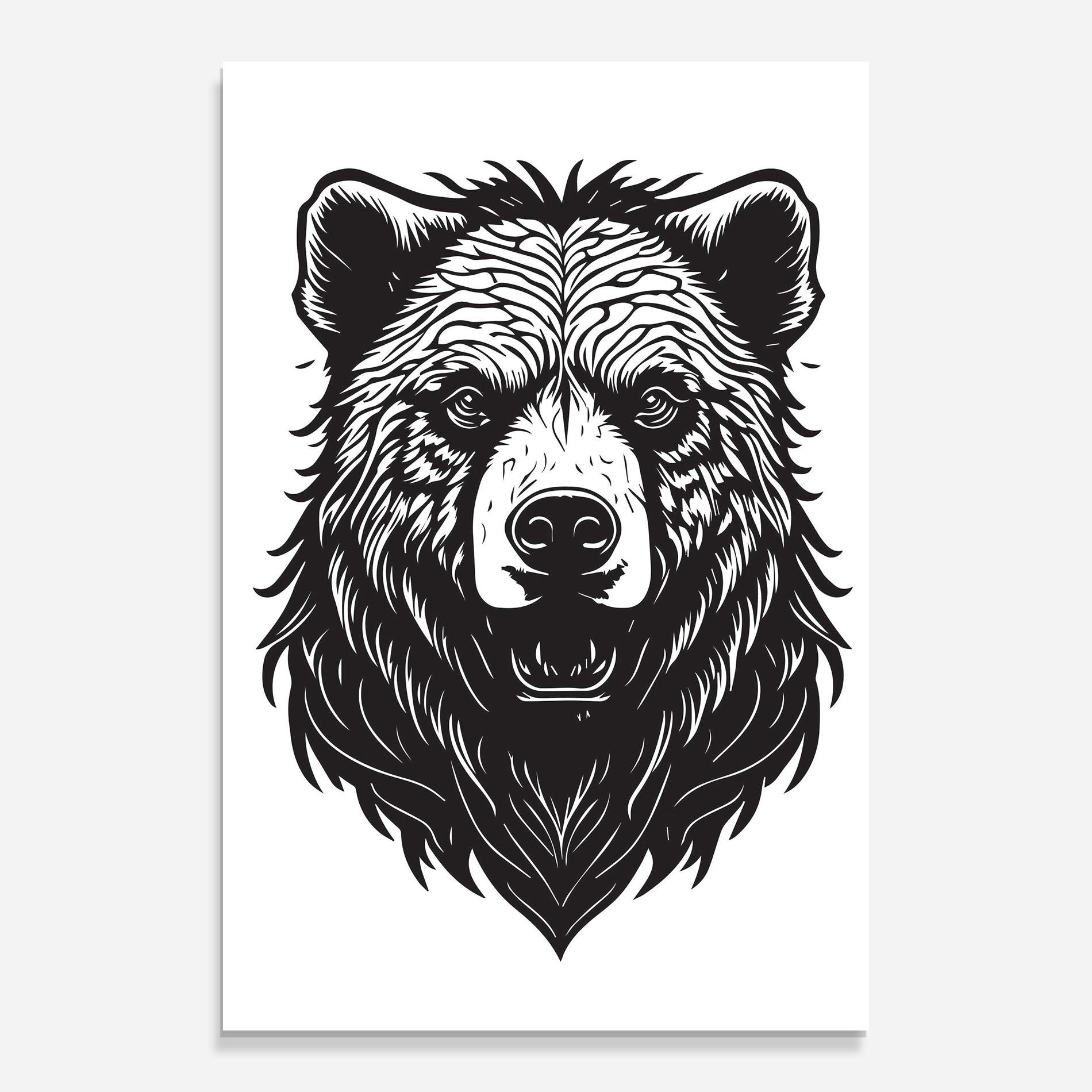 Glasbild Bear Black Head mockup 0