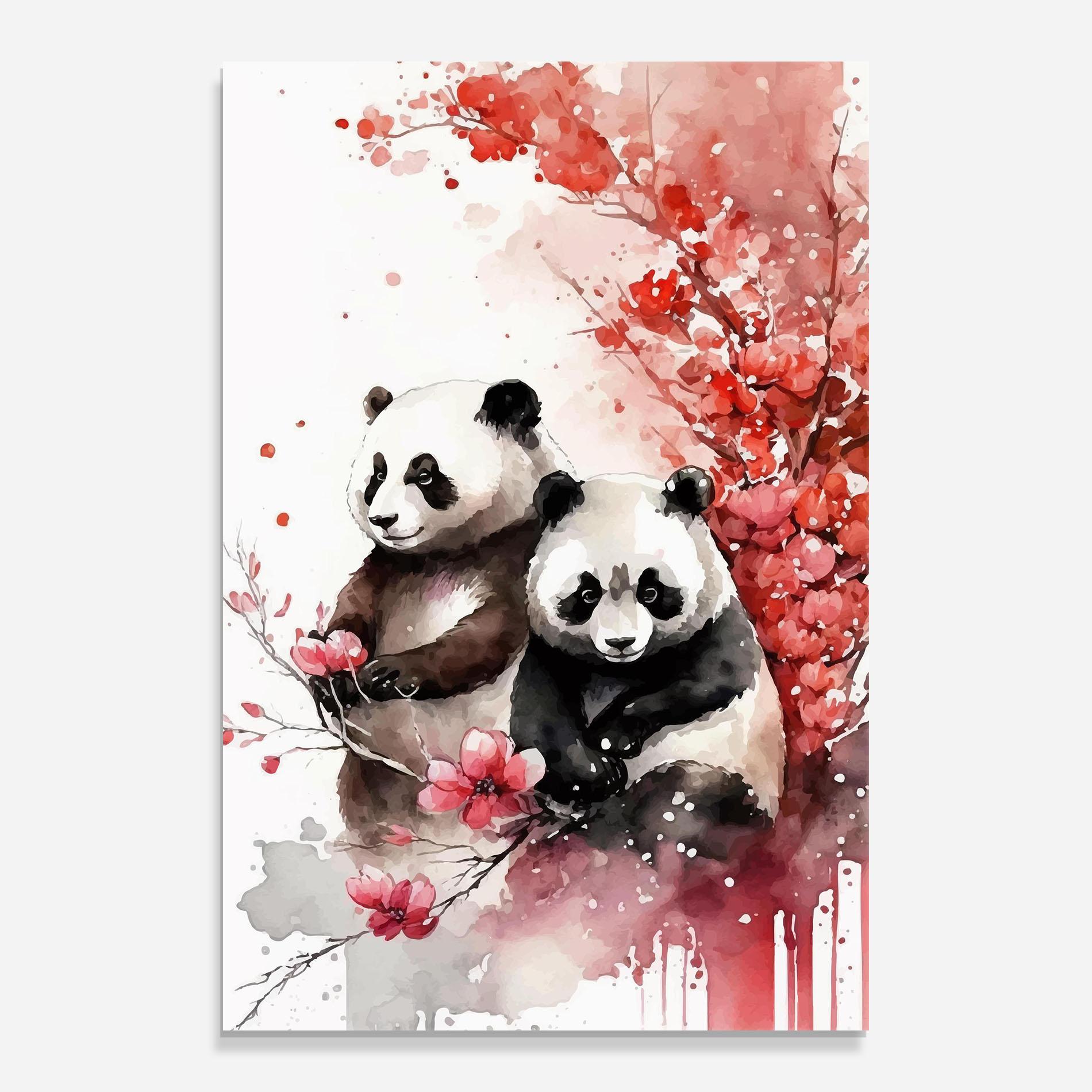 Glasbild Blossom Panda mockup 0