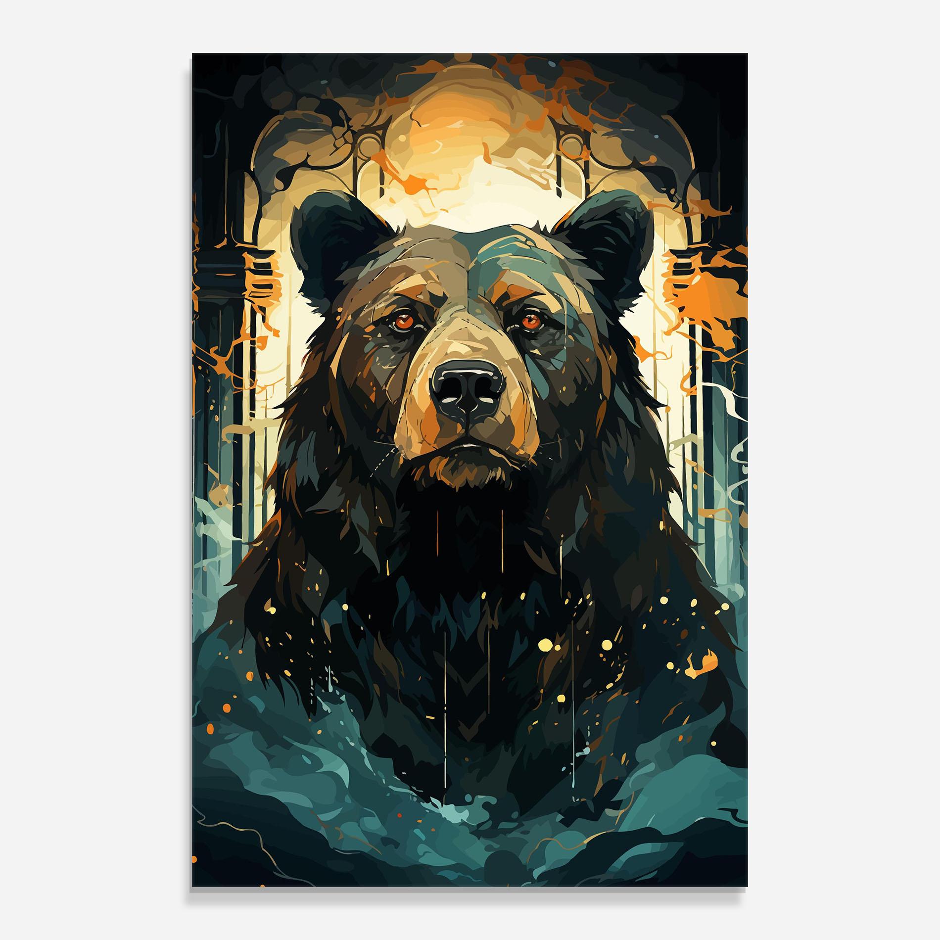 Glasbild Brown Bear Art mockup 0