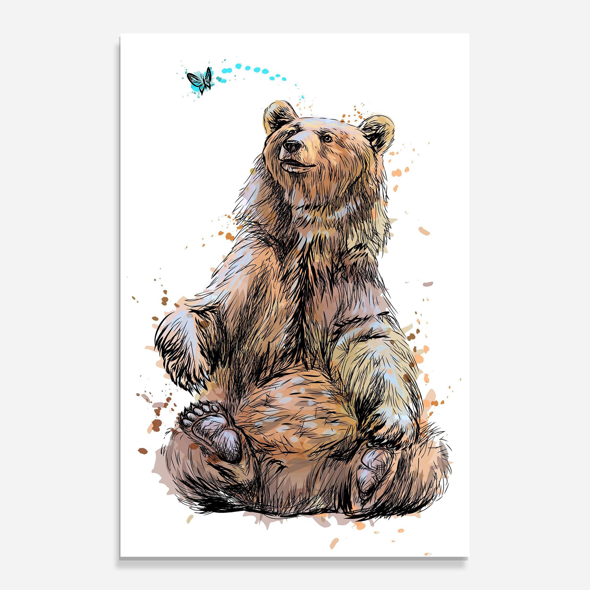 Glasbild Butterfly Bear mockup 0