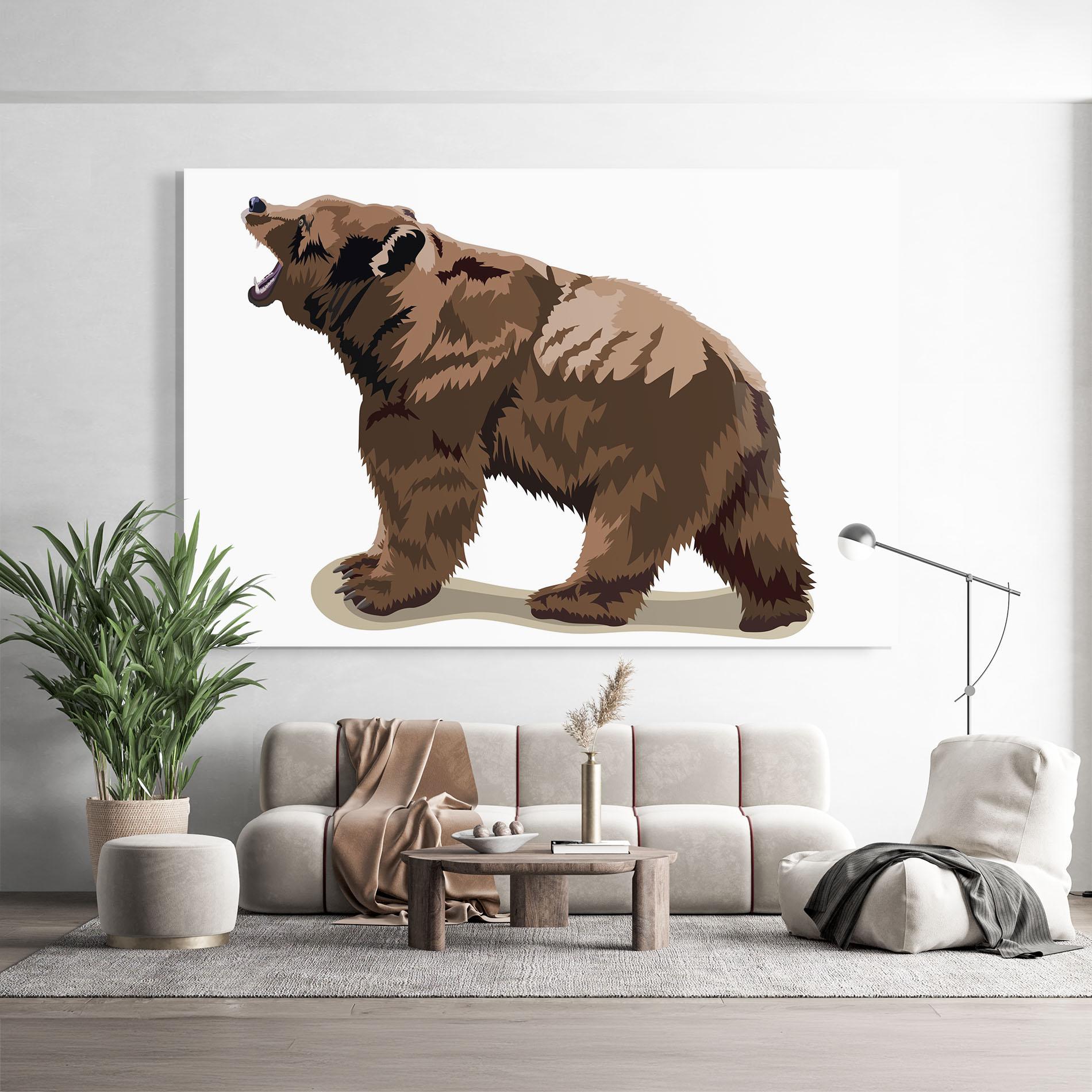 Glasbild Angry Walking Bear mockup 9