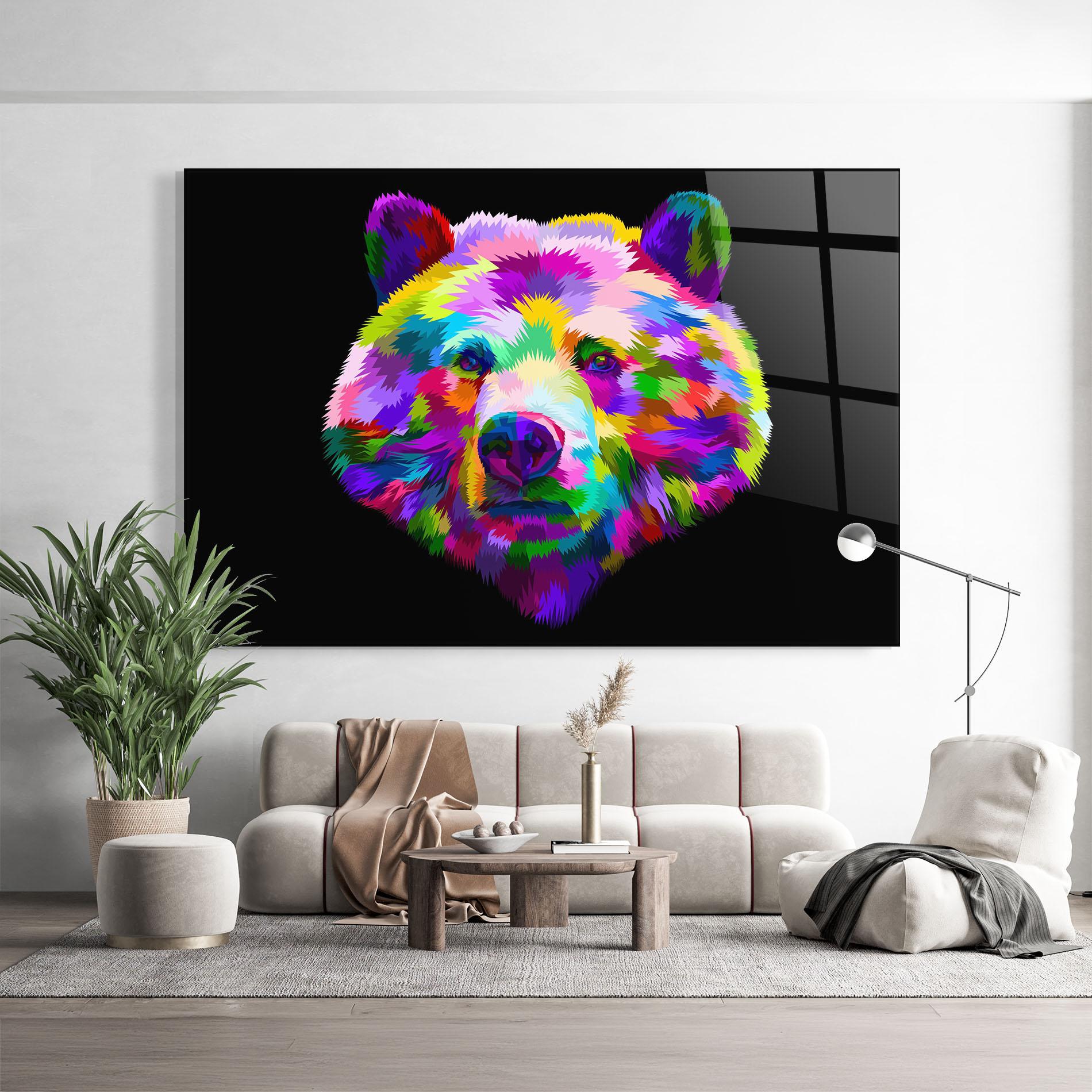 Glasbild Bear Head Art mockup 9
