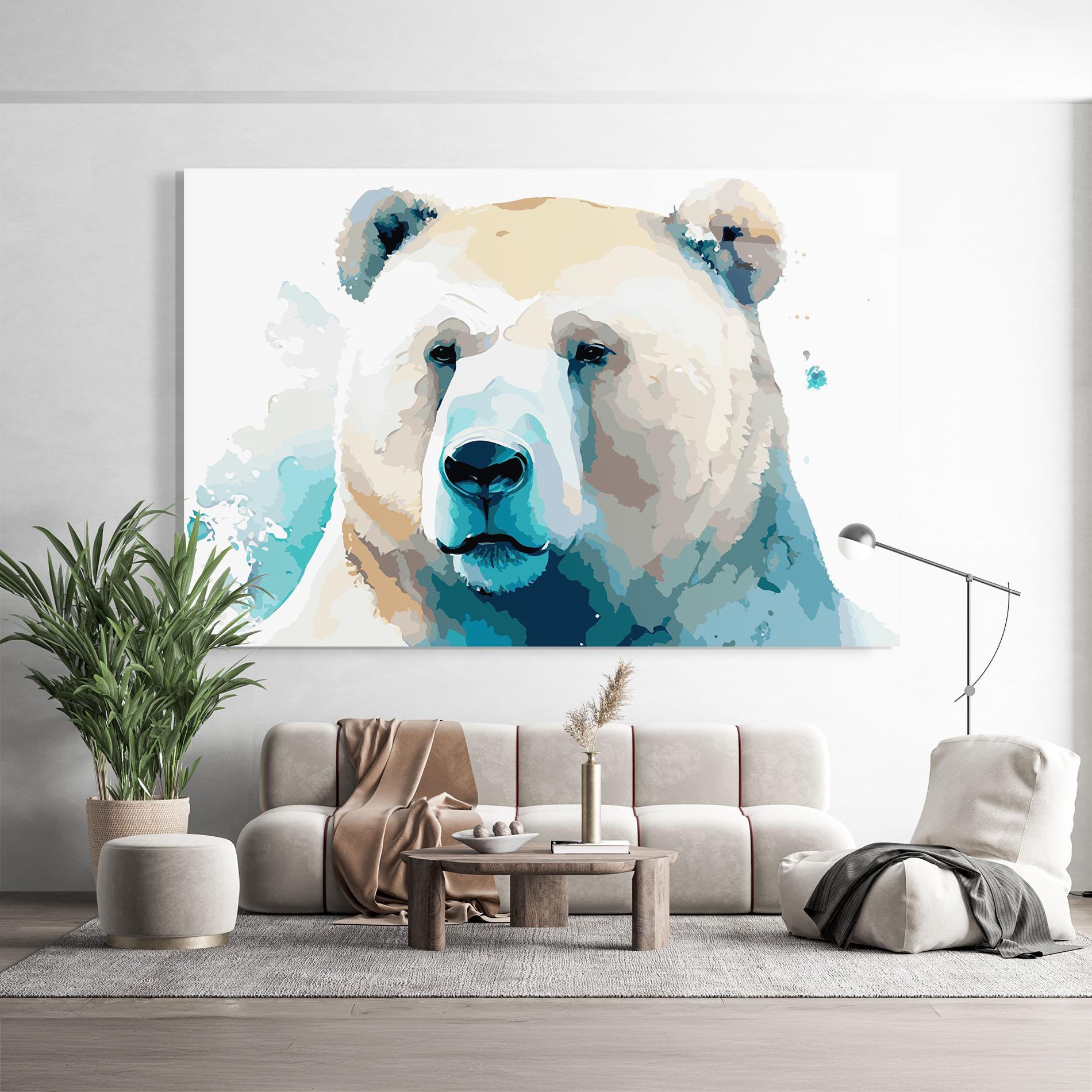 Glasbild Big Watercolor Bear mockup 9