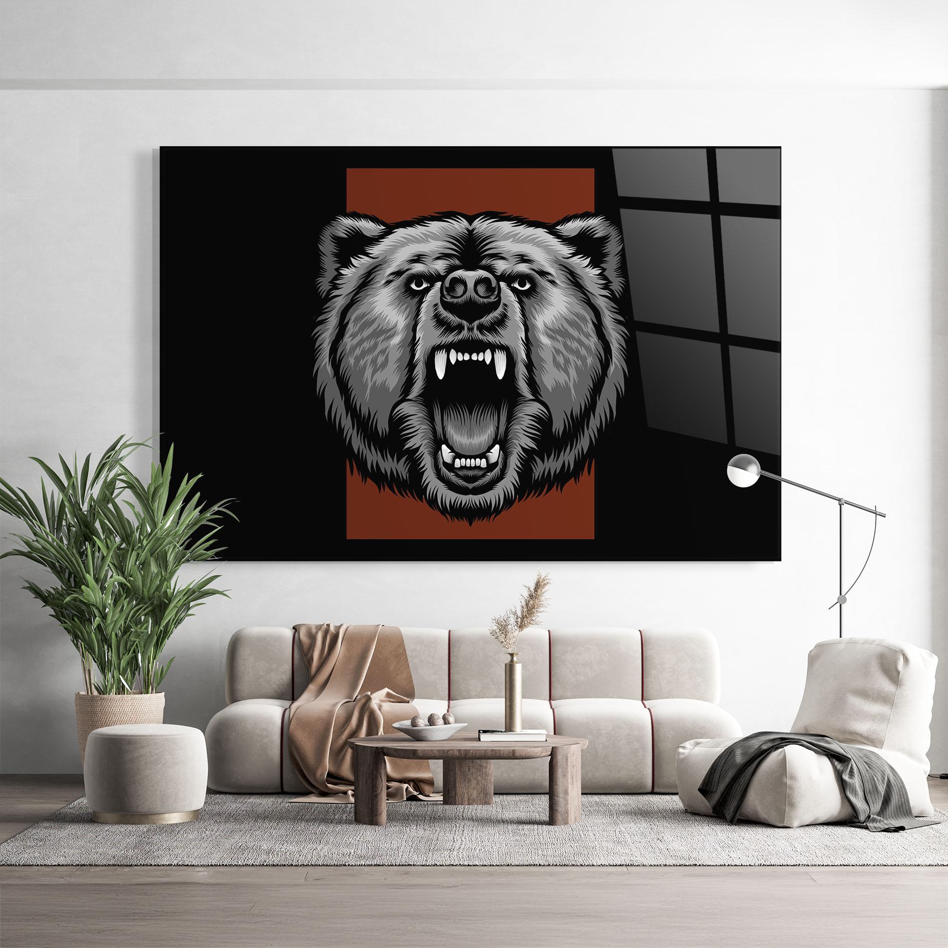 Glasbild Grey Bear Head mockup 9