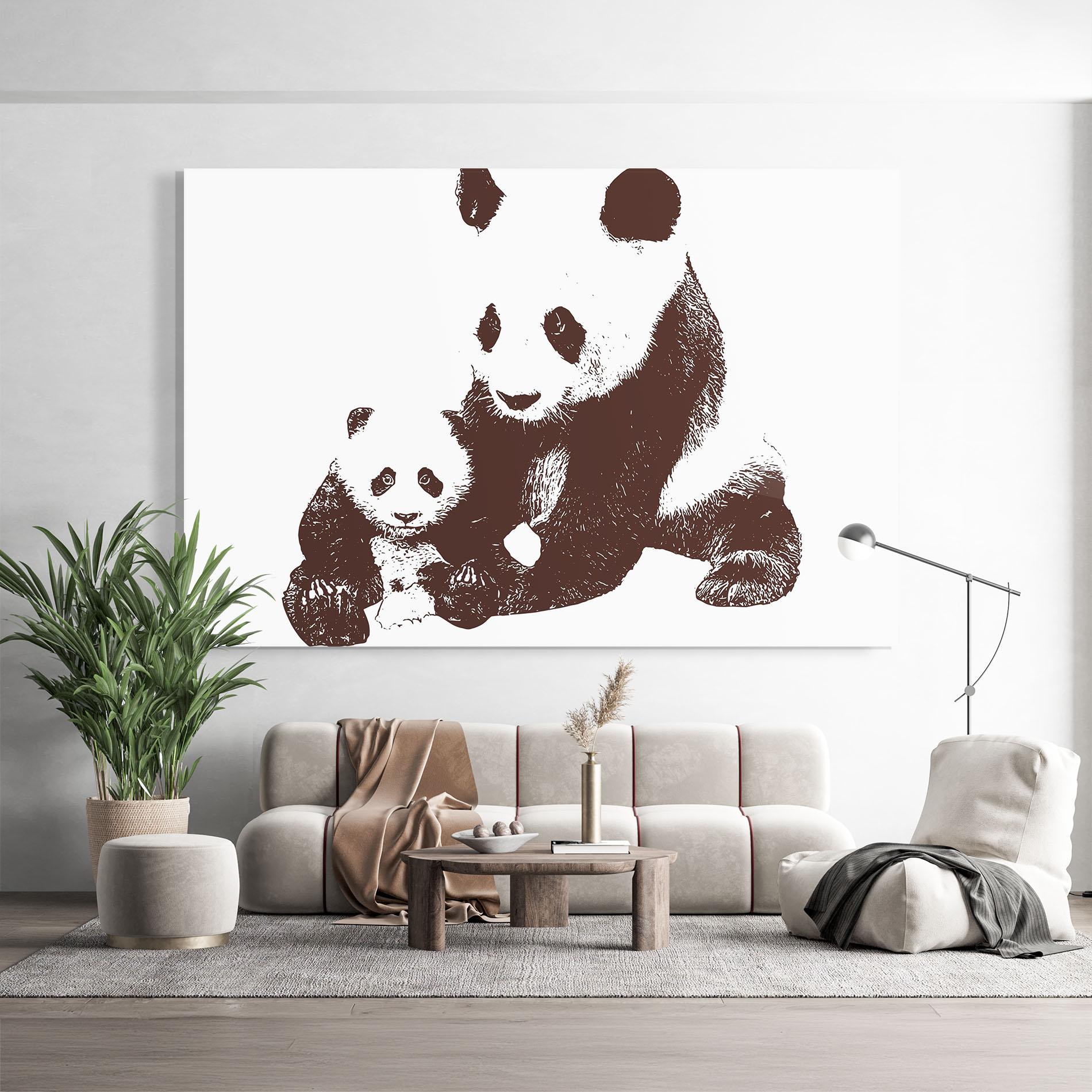 Glasbild Panda Art Family mockup 9