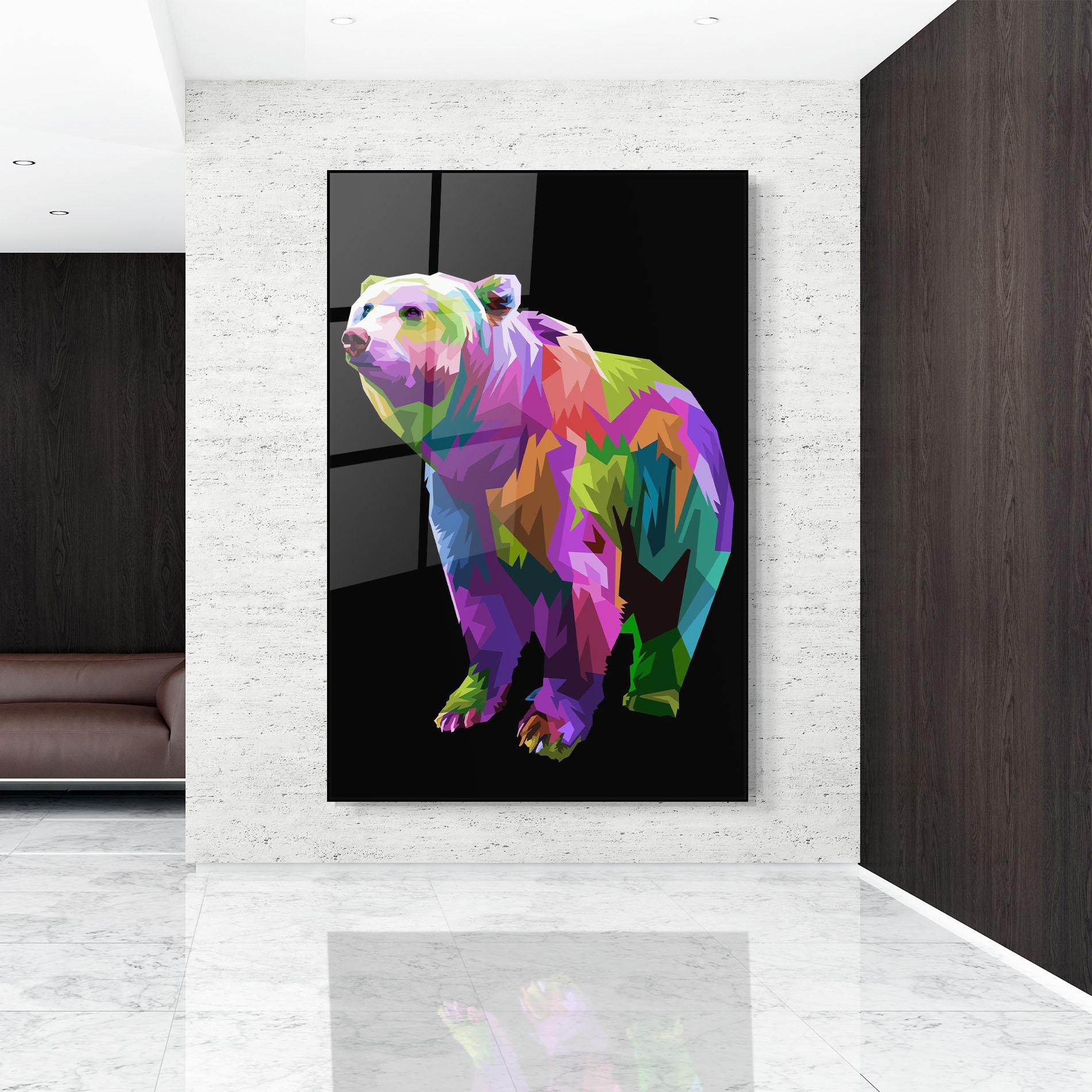 Glasbild Colorful Icebear mockup 9