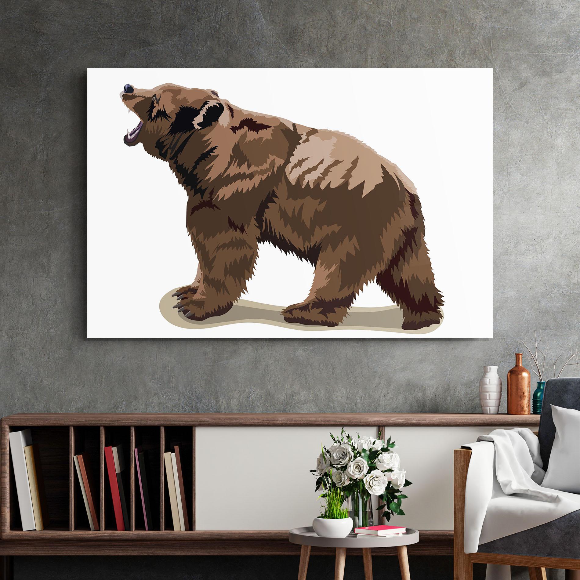 Glasbild Angry Walking Bear mockup 2
