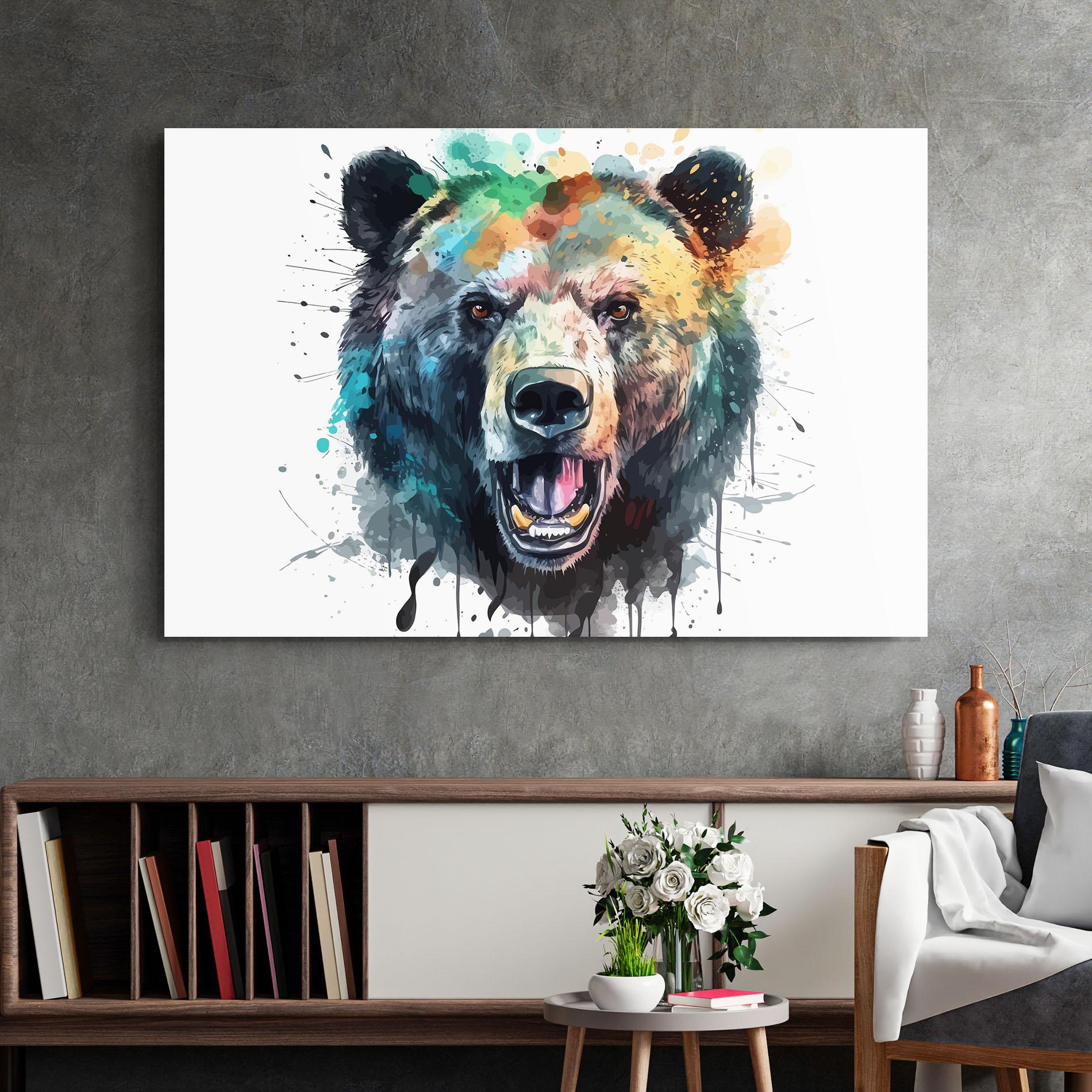 Glasbild Artistic Bear Head mockup 2