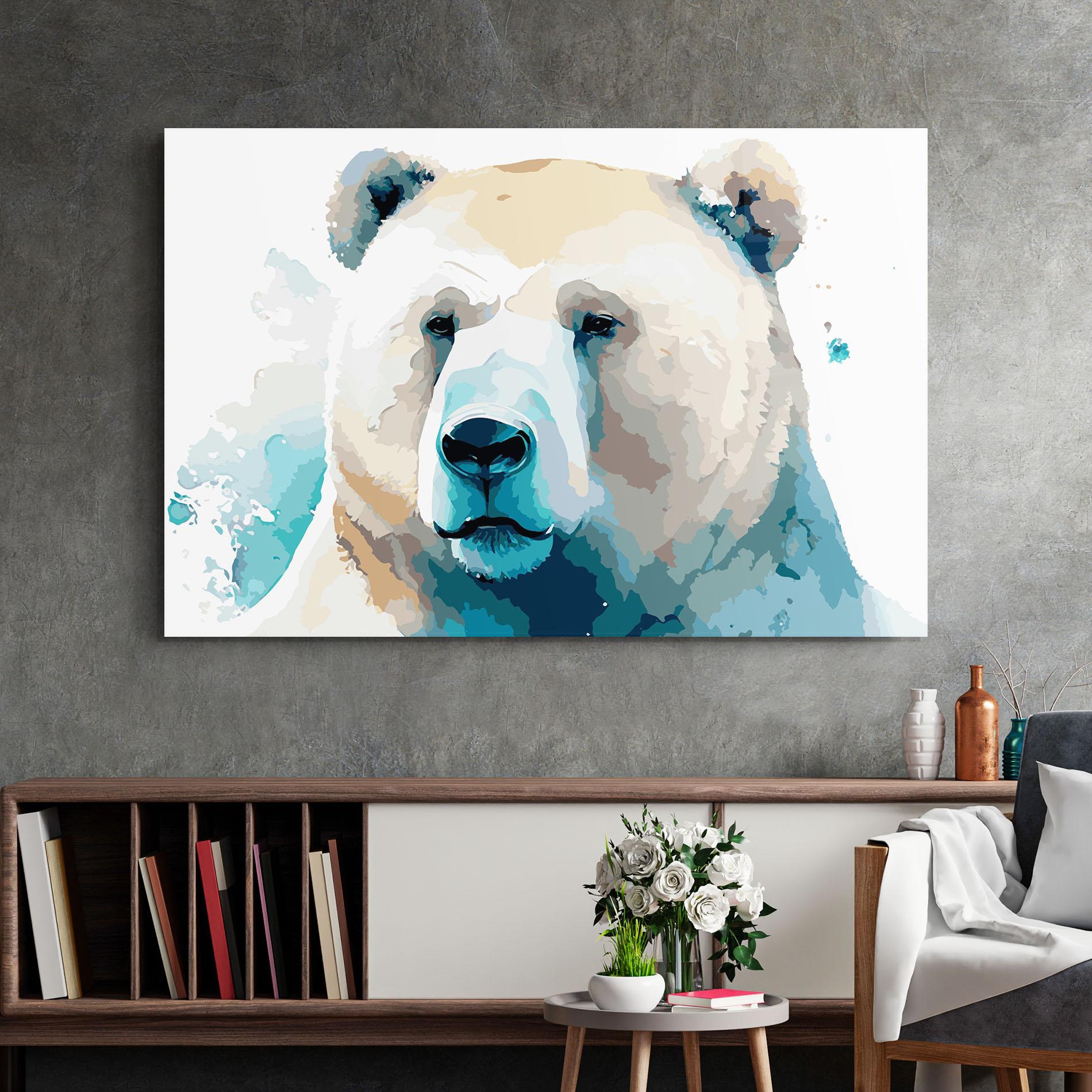 Glasbild Big Watercolor Bear mockup 2