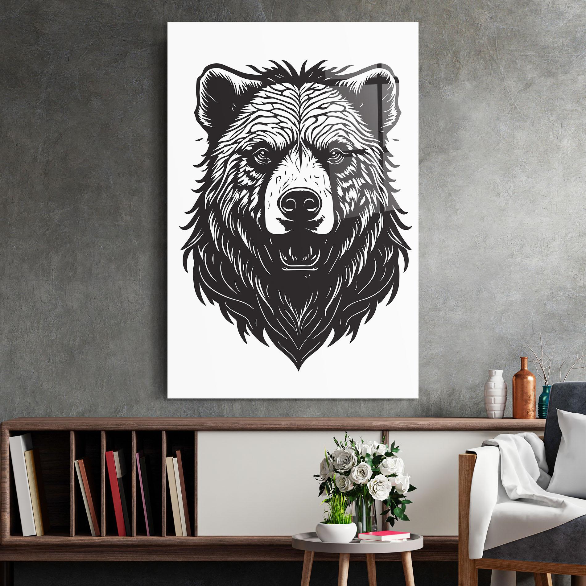 Glasbild Bear Black Head mockup 2