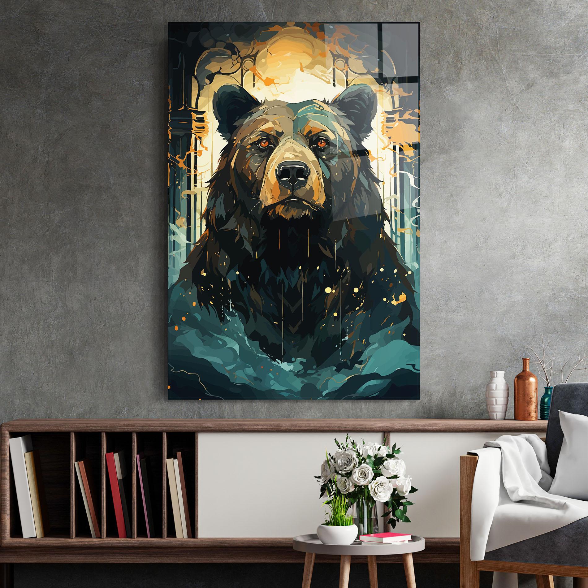 Glasbild Brown Bear Art mockup 2