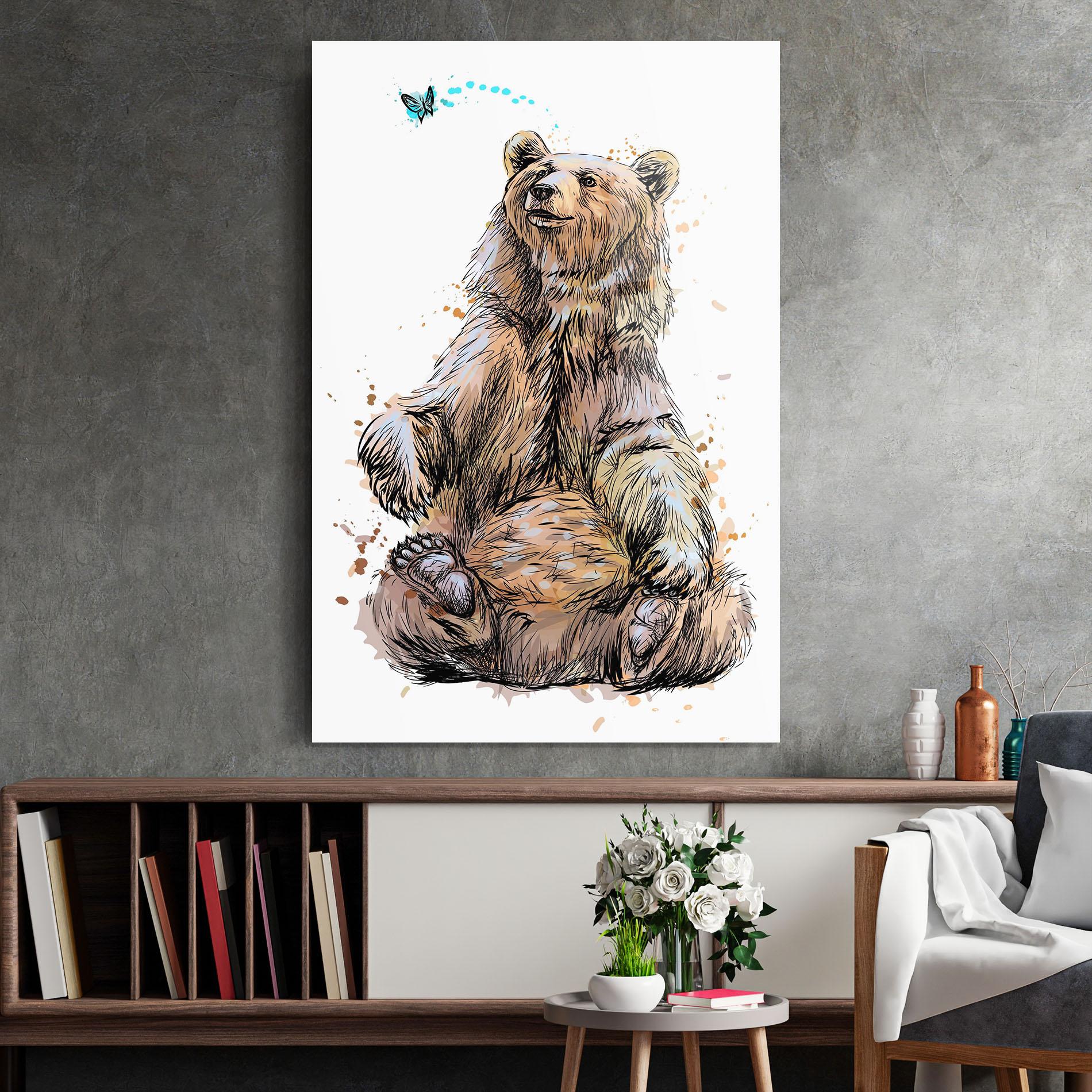 Glasbild Butterfly Bear mockup 2