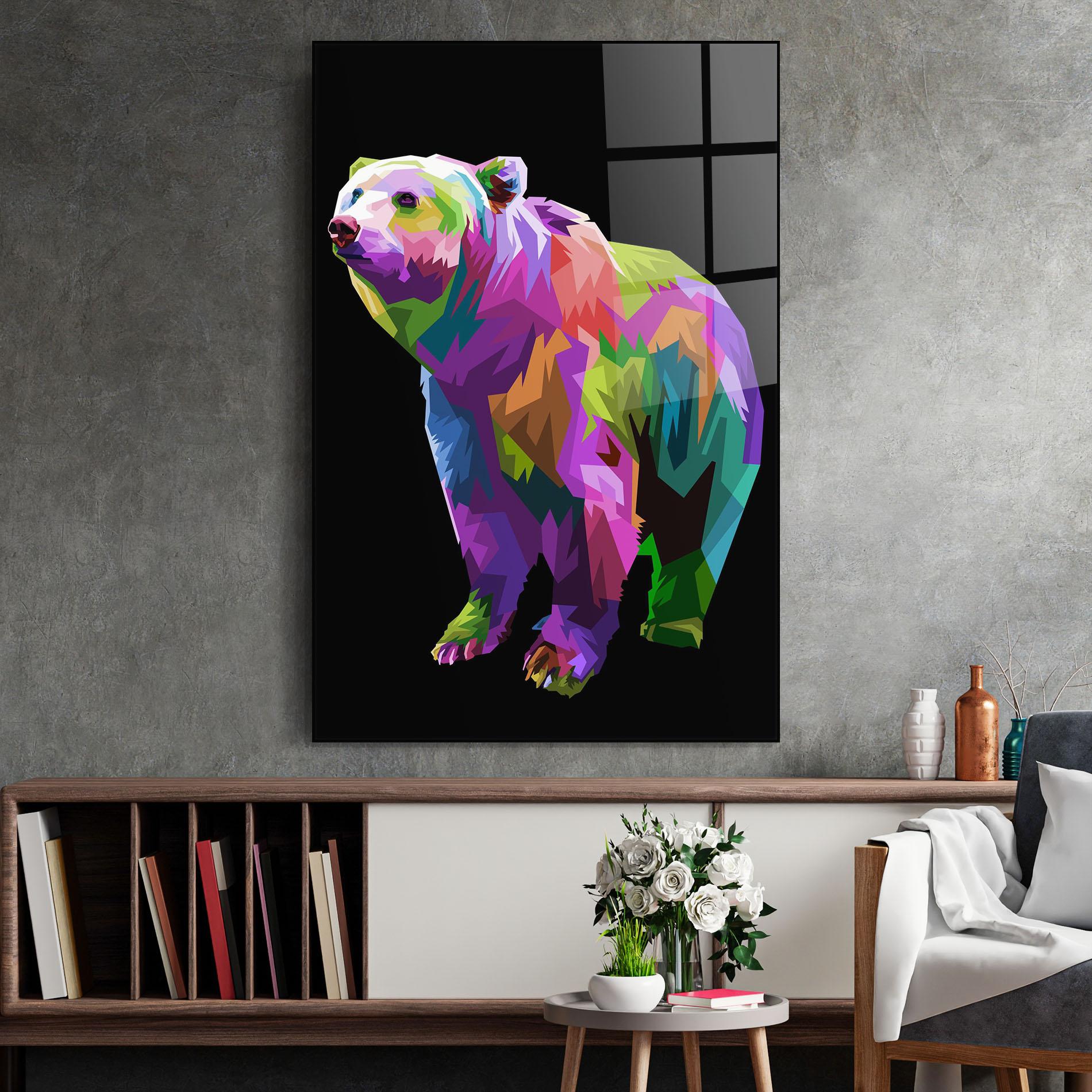 Glasbild Colorful Icebear mockup 2
