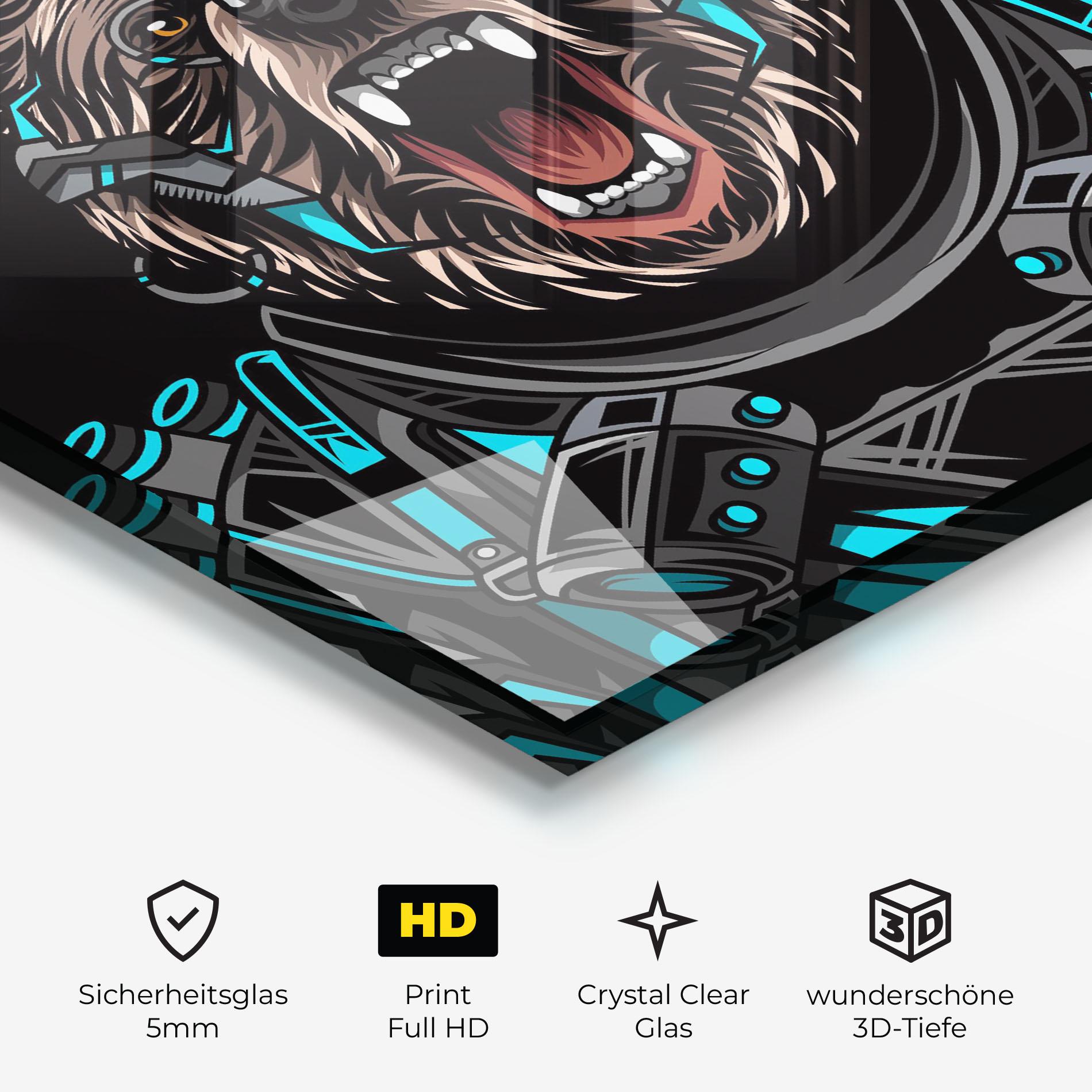 Glasbild Black Cyborg Bear mockup 3