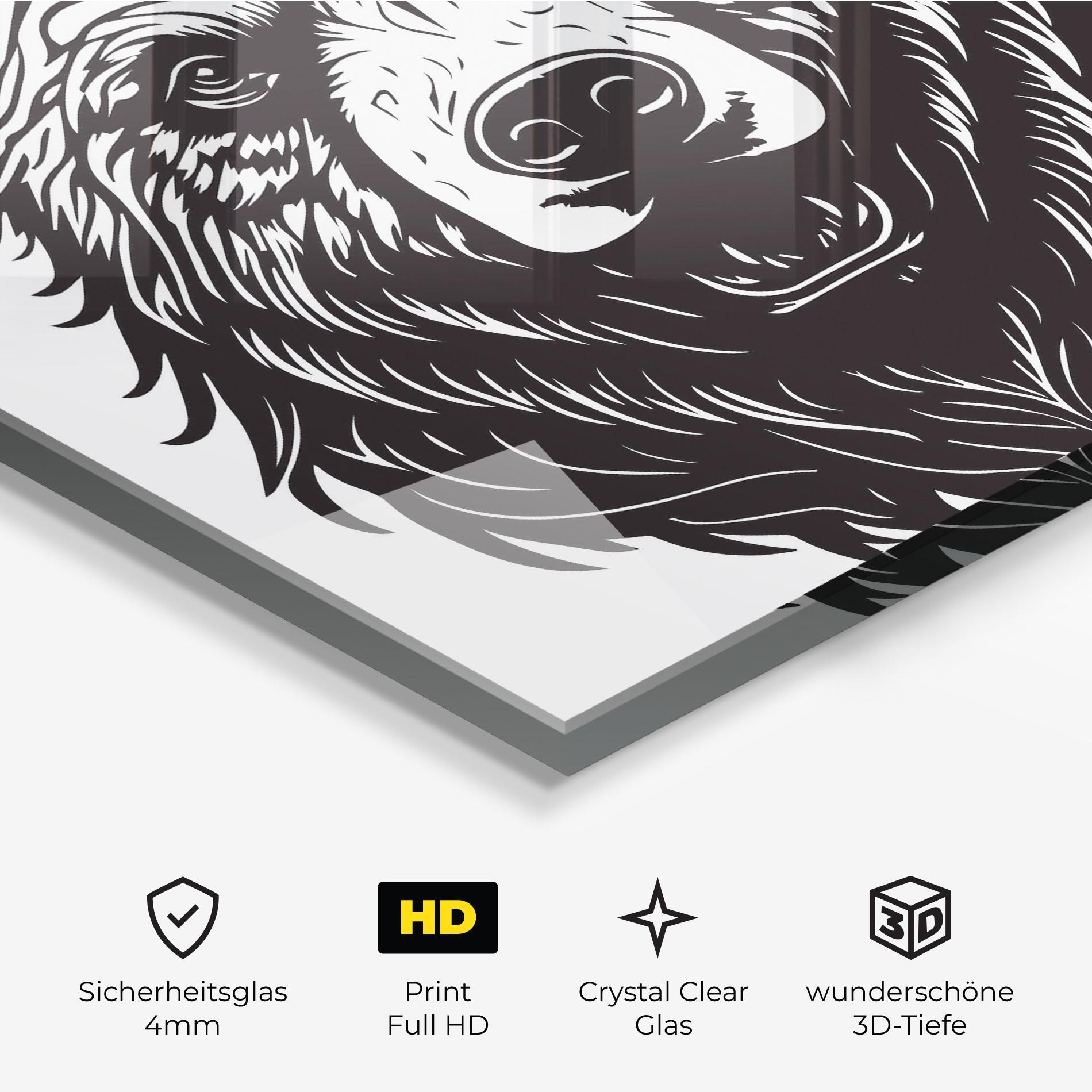 Glasbild Bear Black Head mockup 3