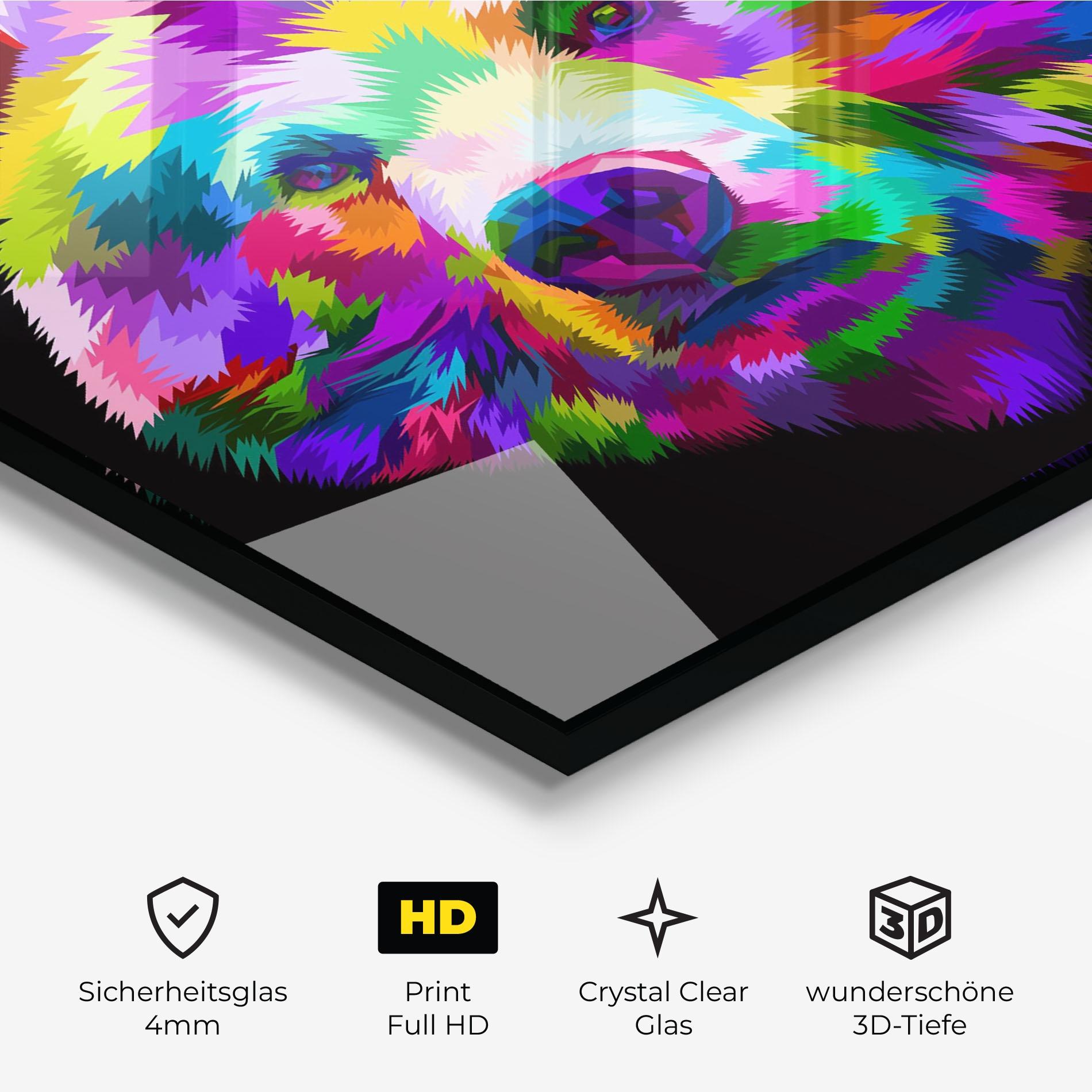 Glasbild Bear Head Art mockup 3