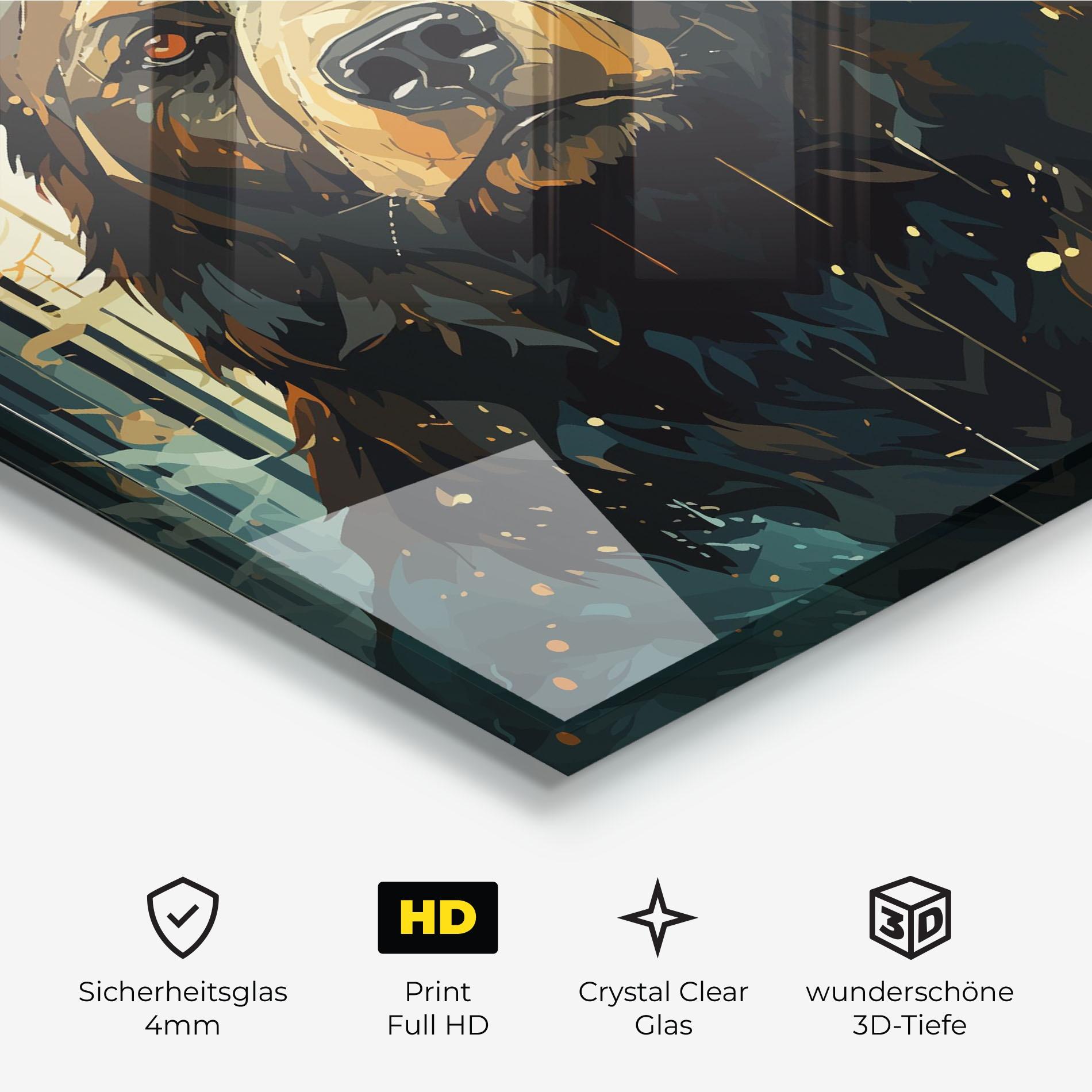 Glasbild Brown Bear Art mockup 3