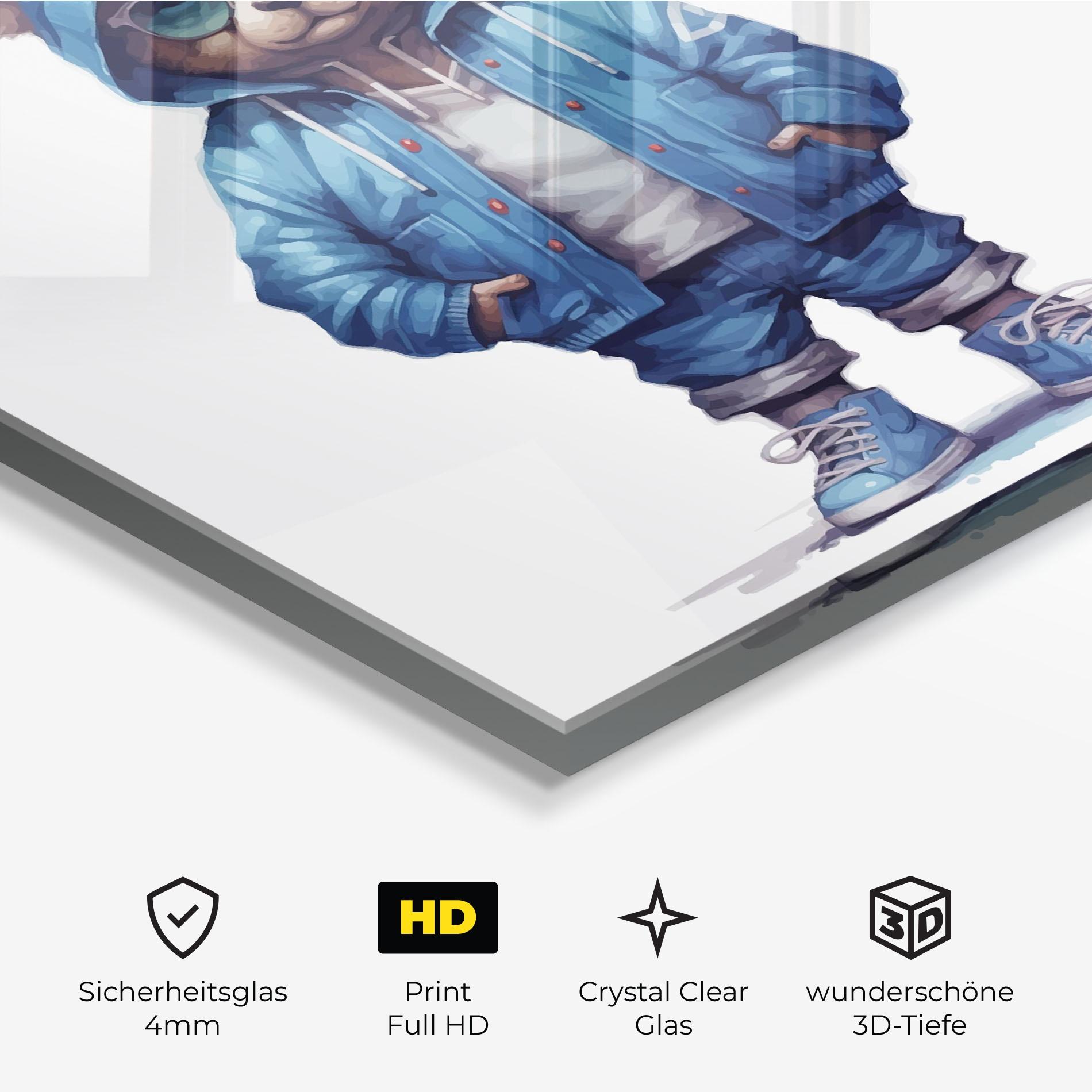 Glasbild Cool Bear mockup 3