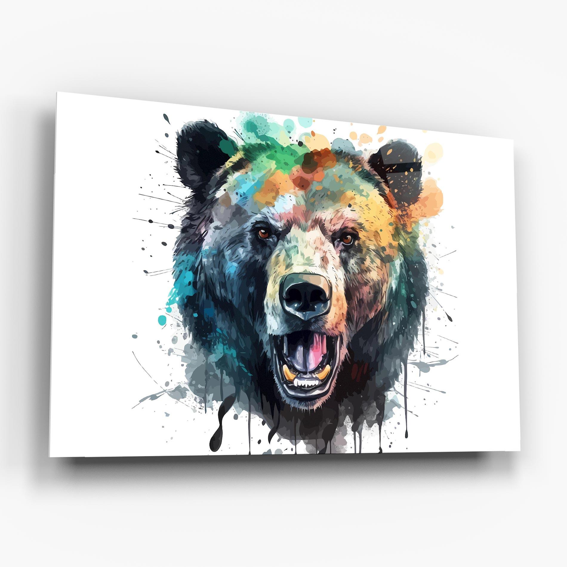 Glasbild Artistic Bear Head mockup 6