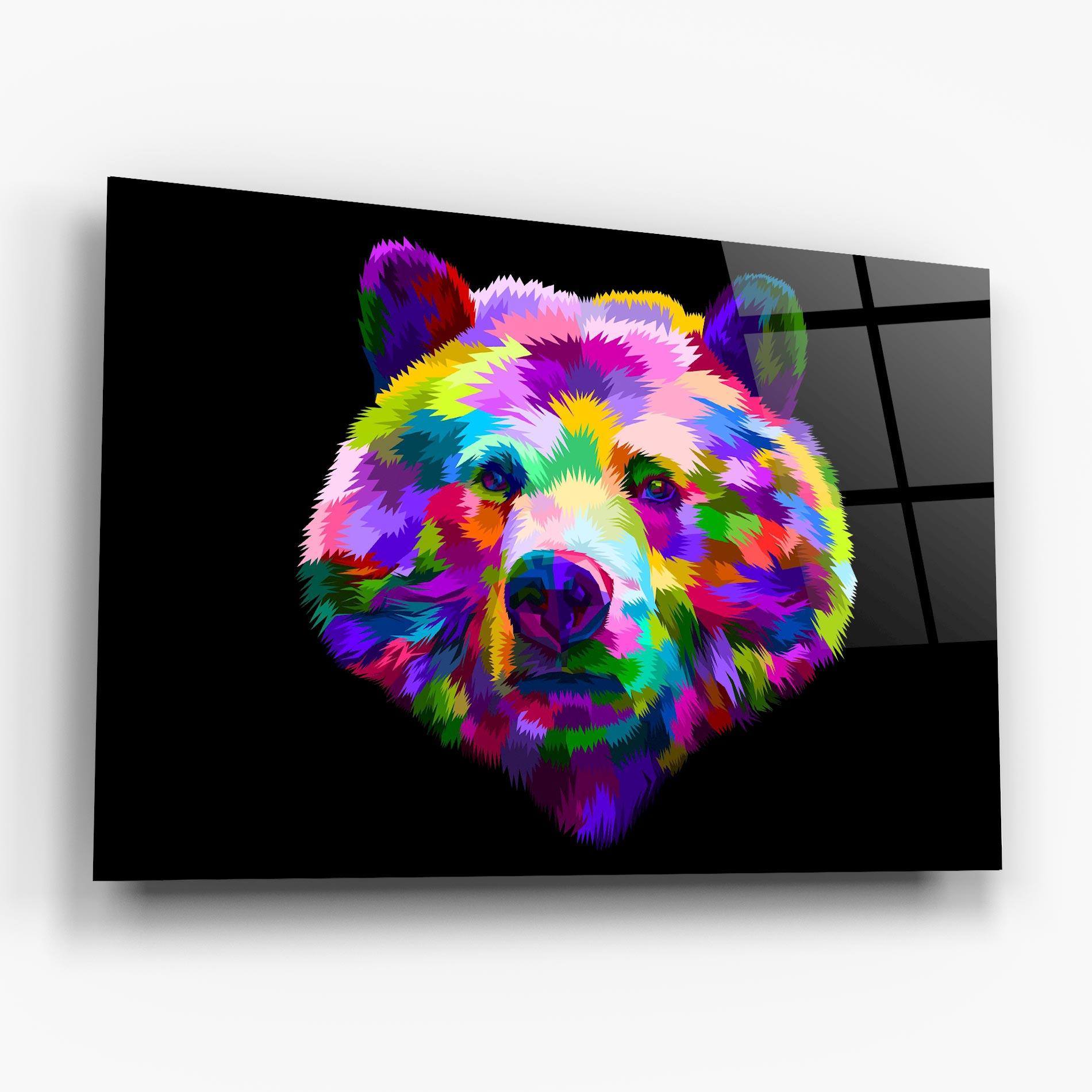 Glasbild Bear Head Art mockup 6