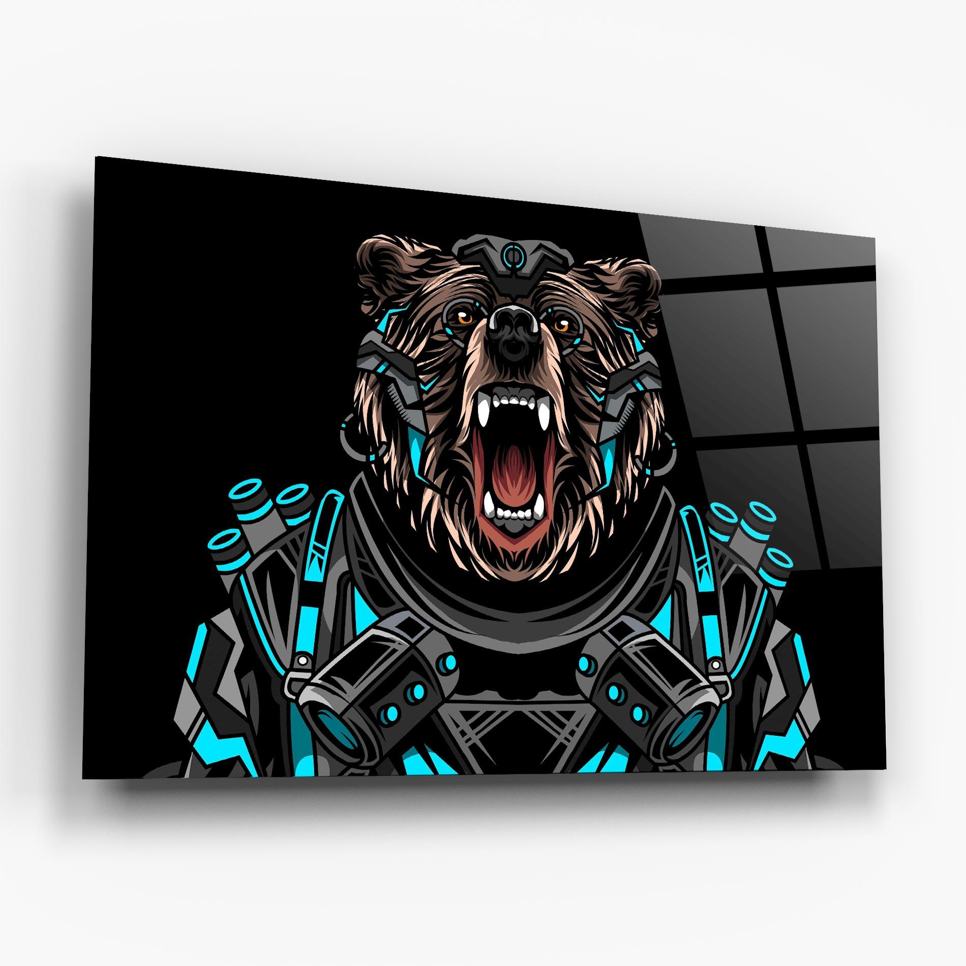Glasbild Black Cyborg Bear mockup 6