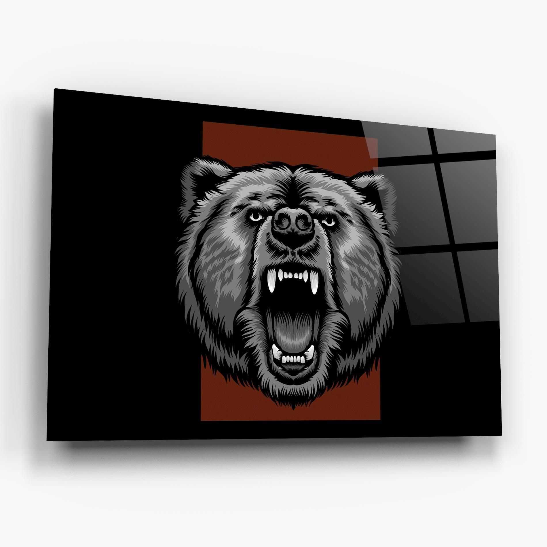Glasbild Grey Bear Head mockup 6
