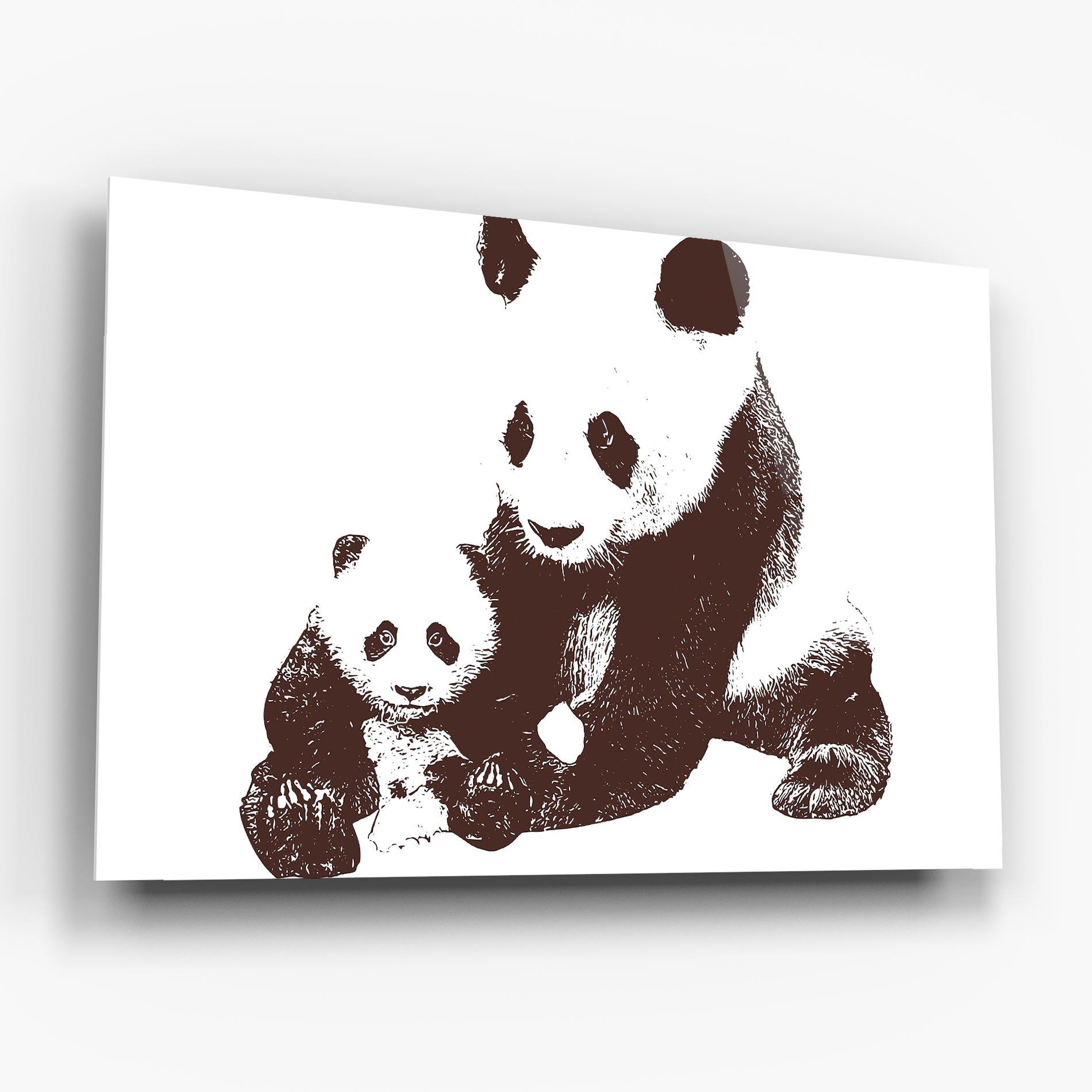 Glasbild Panda Art Family mockup 6
