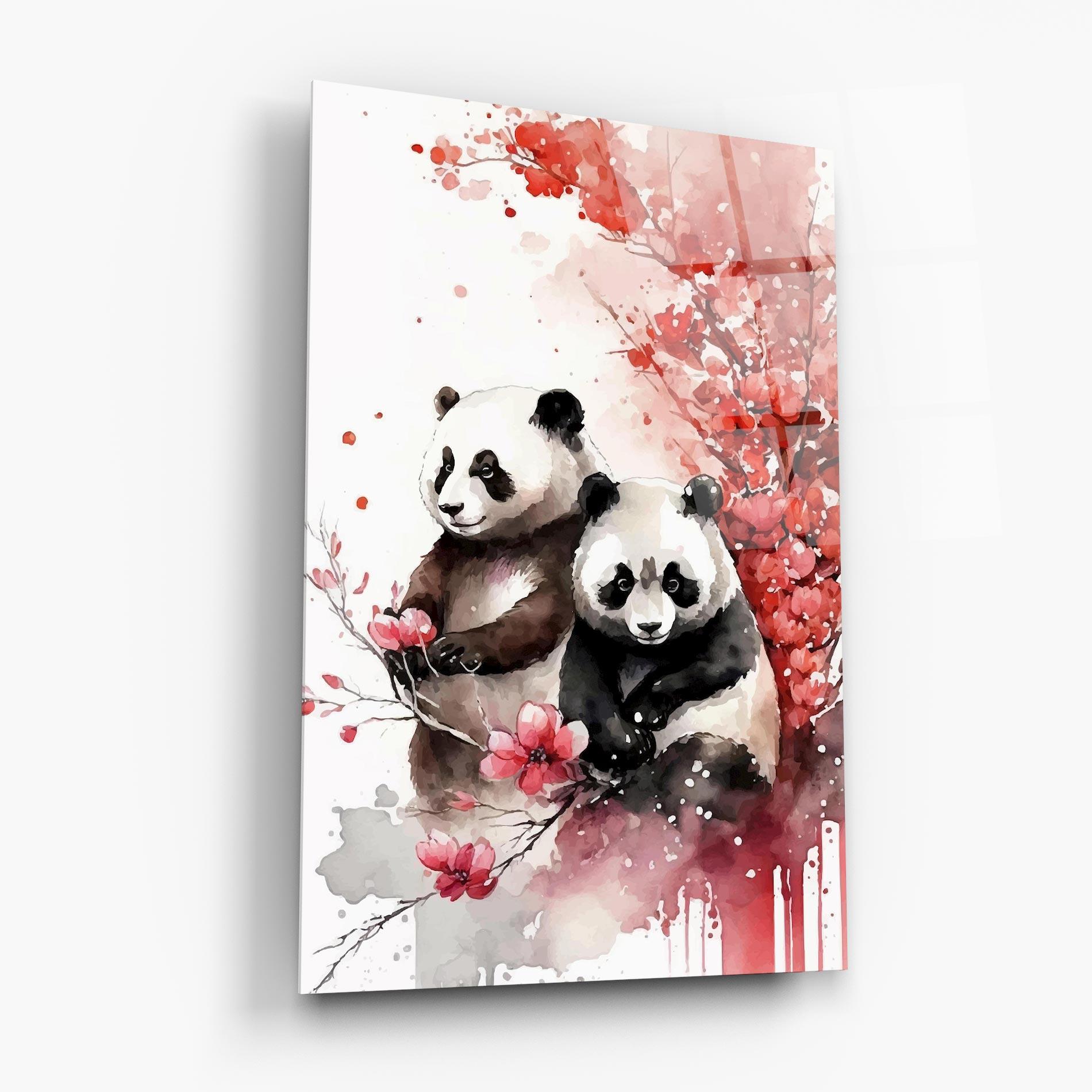 Glasbild Blossom Panda mockup 6