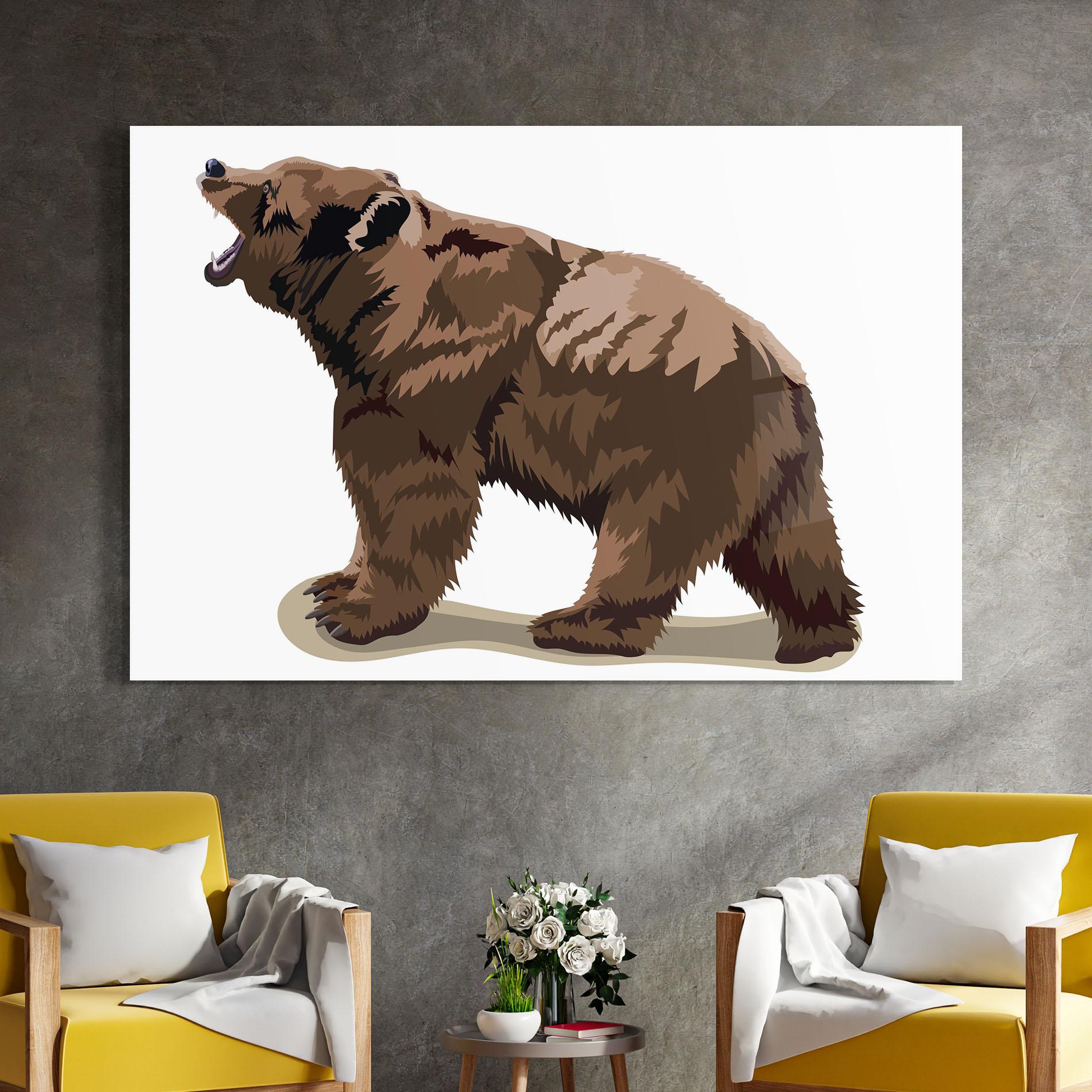 Glasbild Angry Walking Bear mockup 4