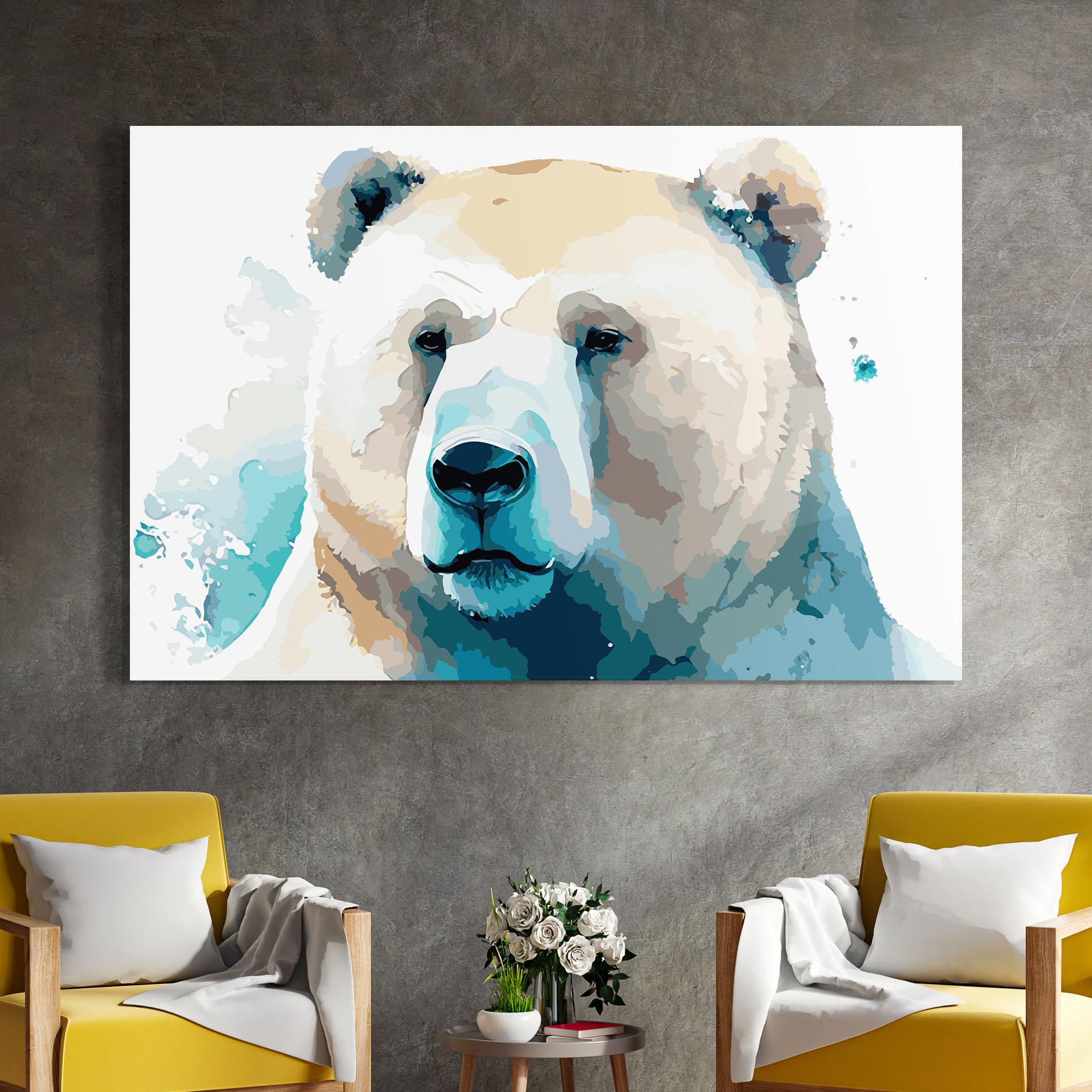 Glasbild Big Watercolor Bear mockup 4