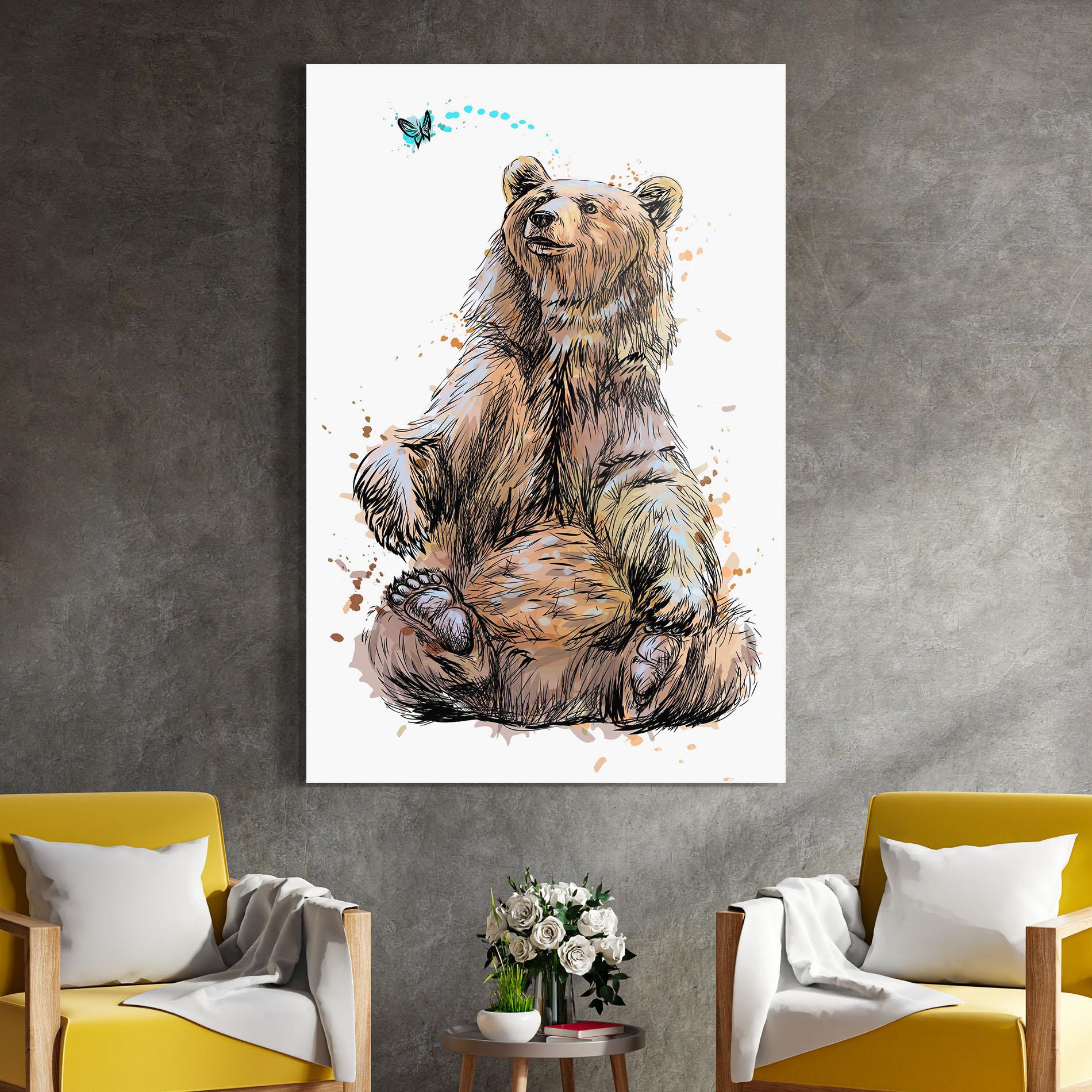 Glasbild Butterfly Bear mockup 4