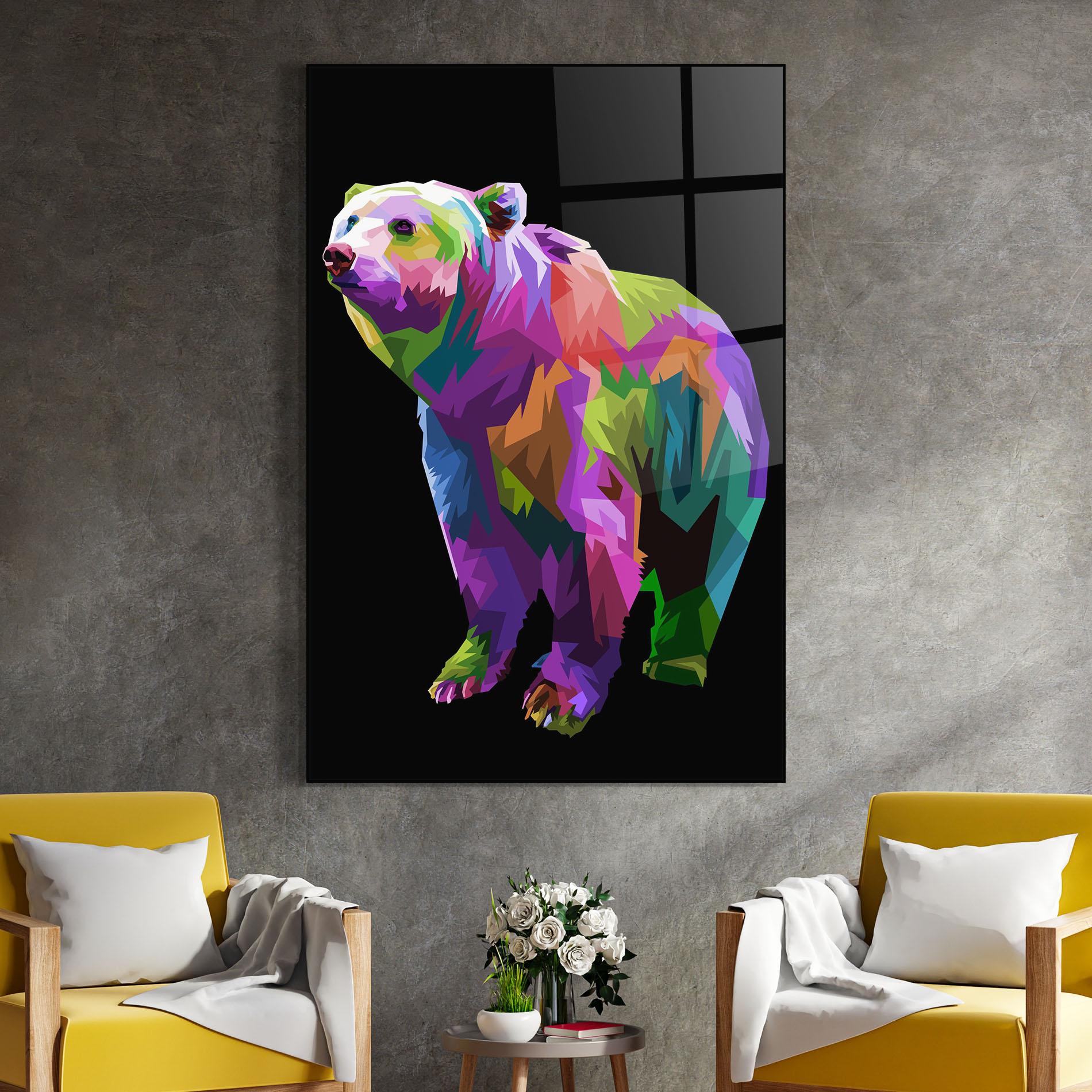 Glasbild Colorful Icebear mockup 4