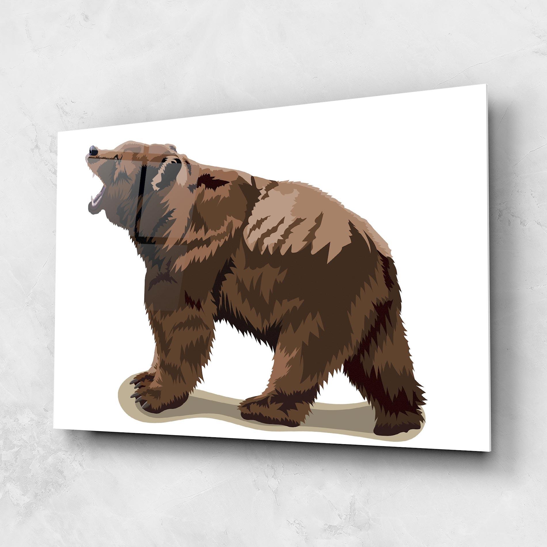 Glasbild Angry Walking Bear mockup 1