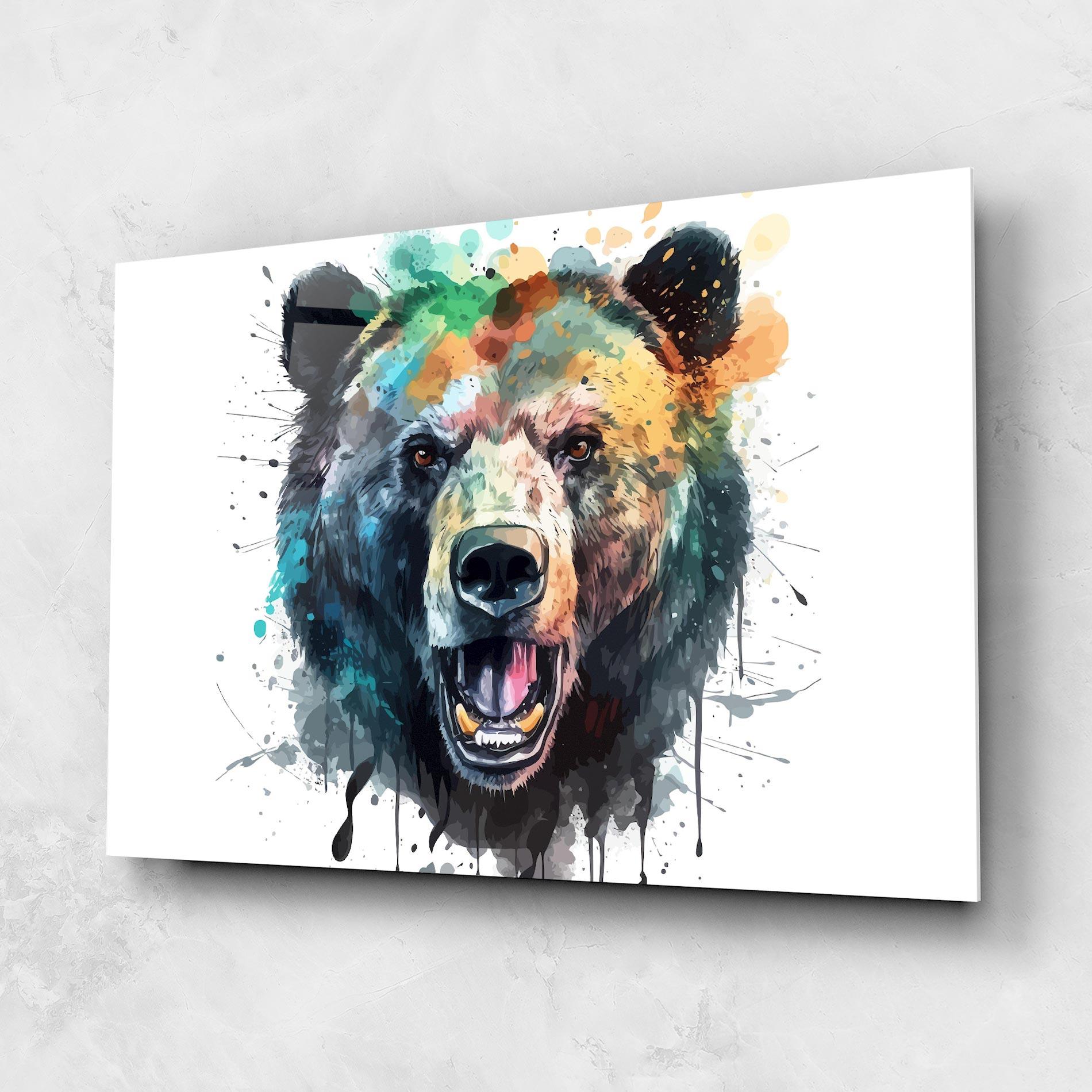 Glasbild Artistic Bear Head mockup 1