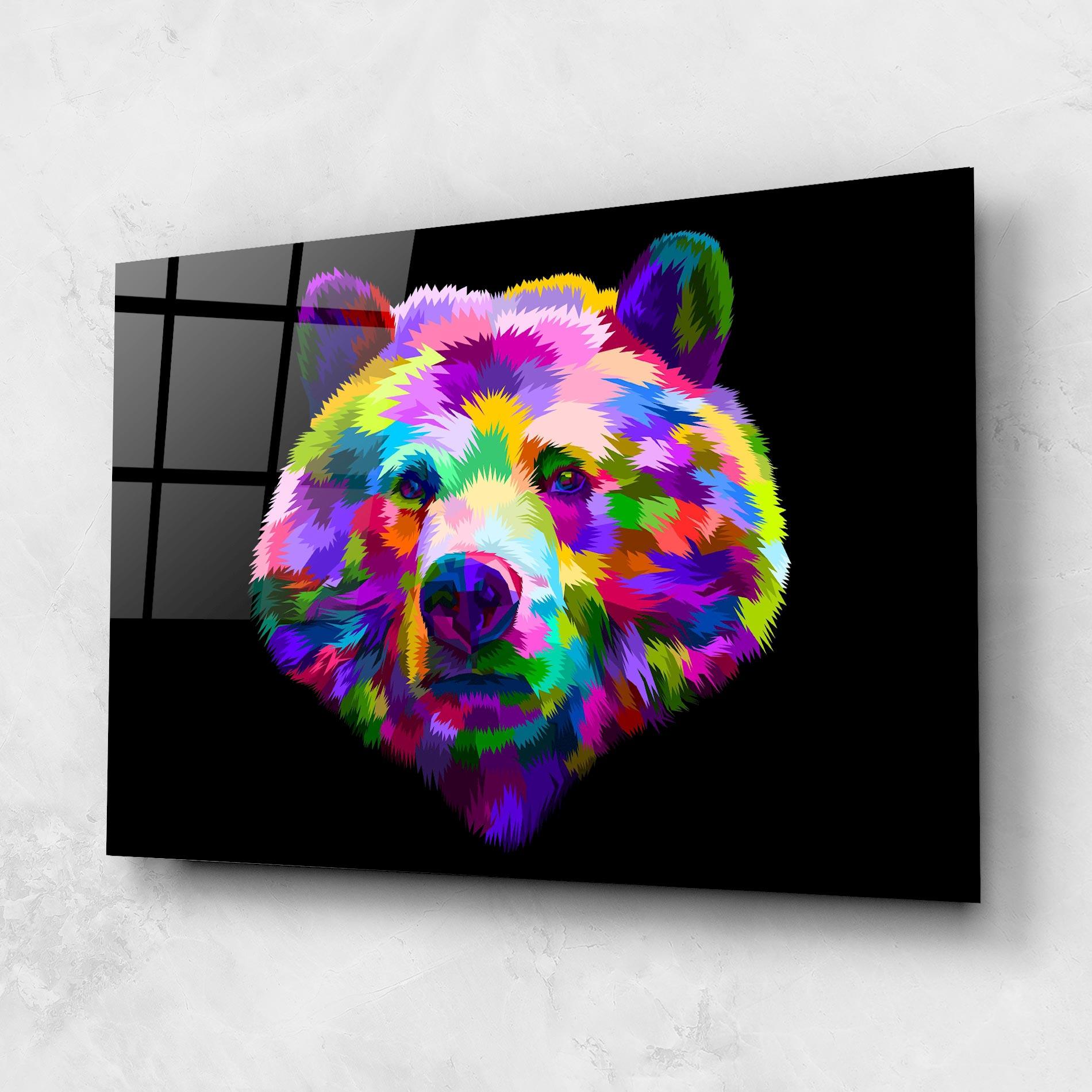 Glasbild Bear Head Art mockup 1