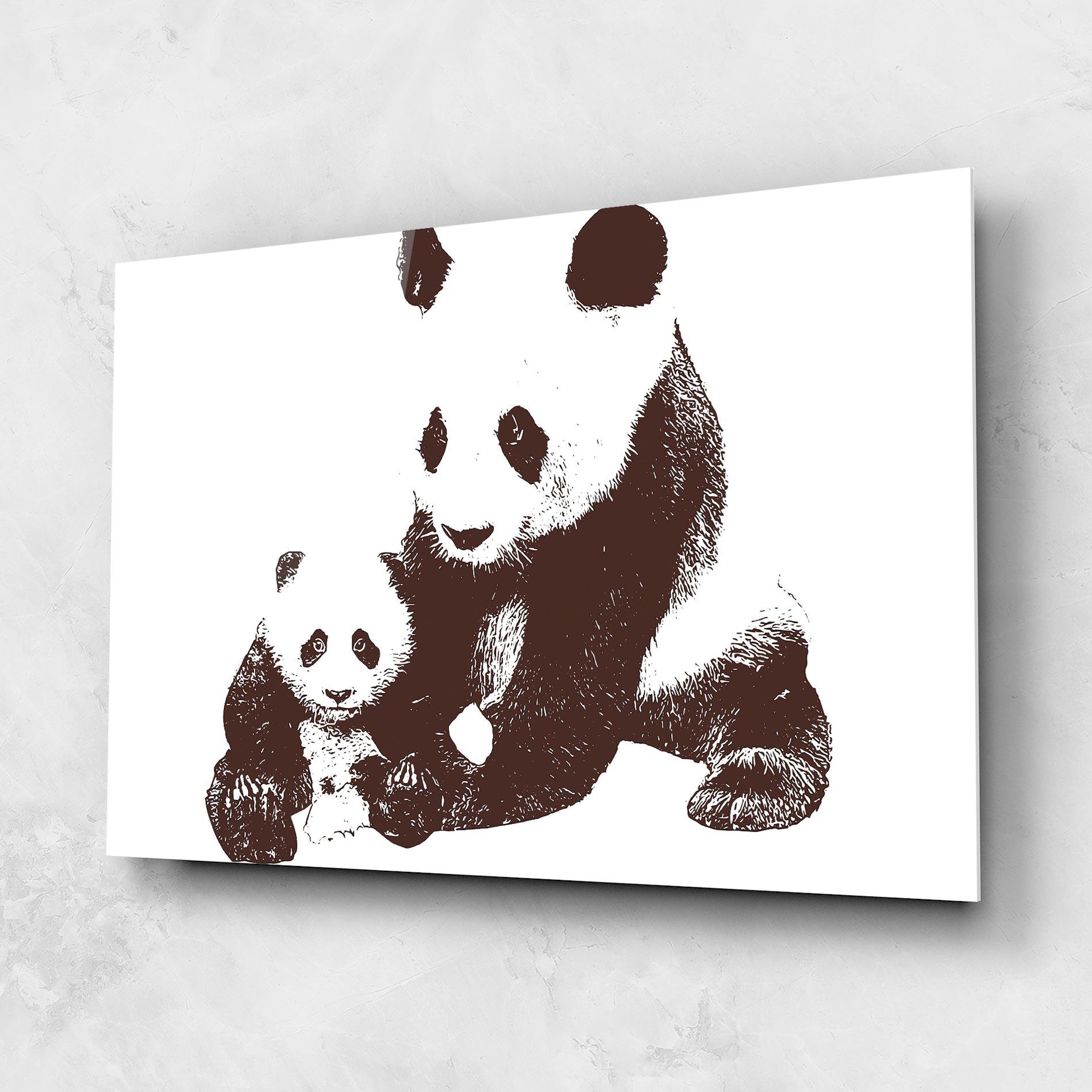 Glasbild Panda Art Family mockup 1