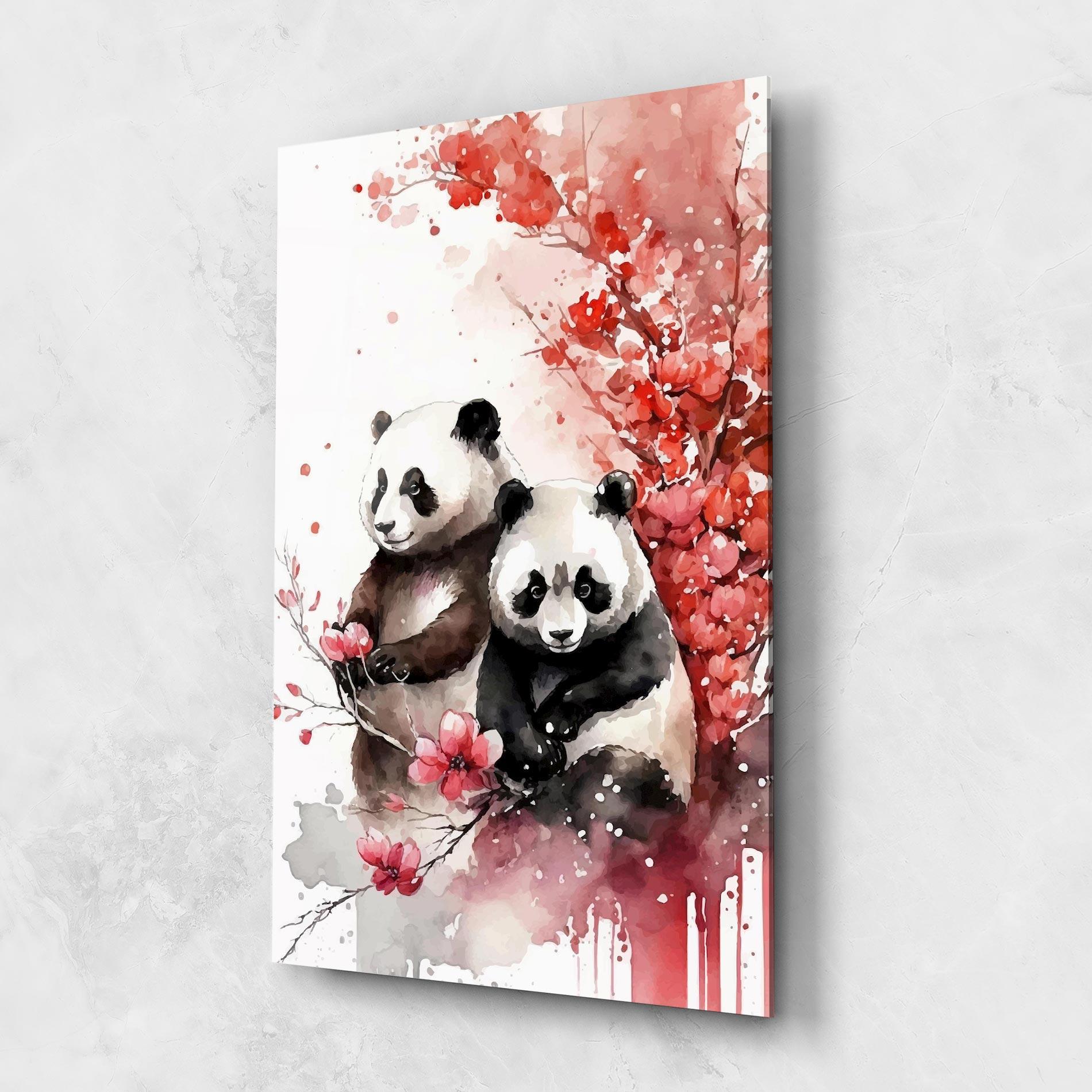 Glasbild Blossom Panda mockup 1