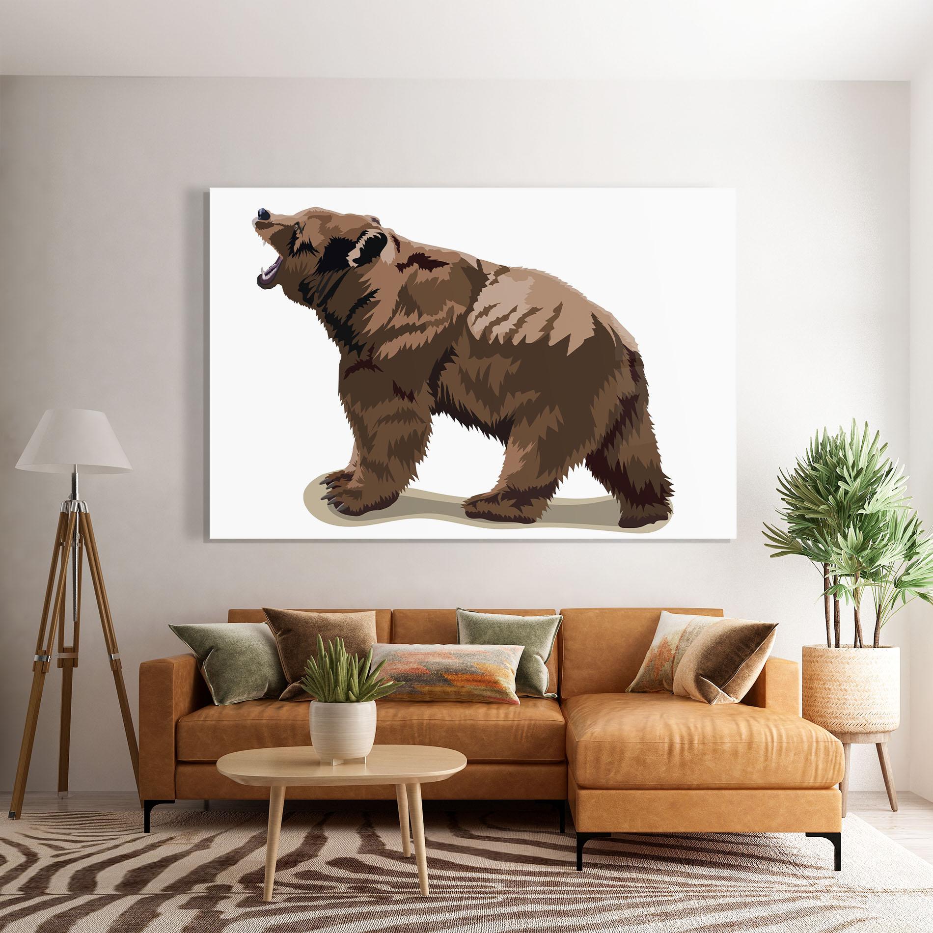 Glasbild Angry Walking Bear mockup 7