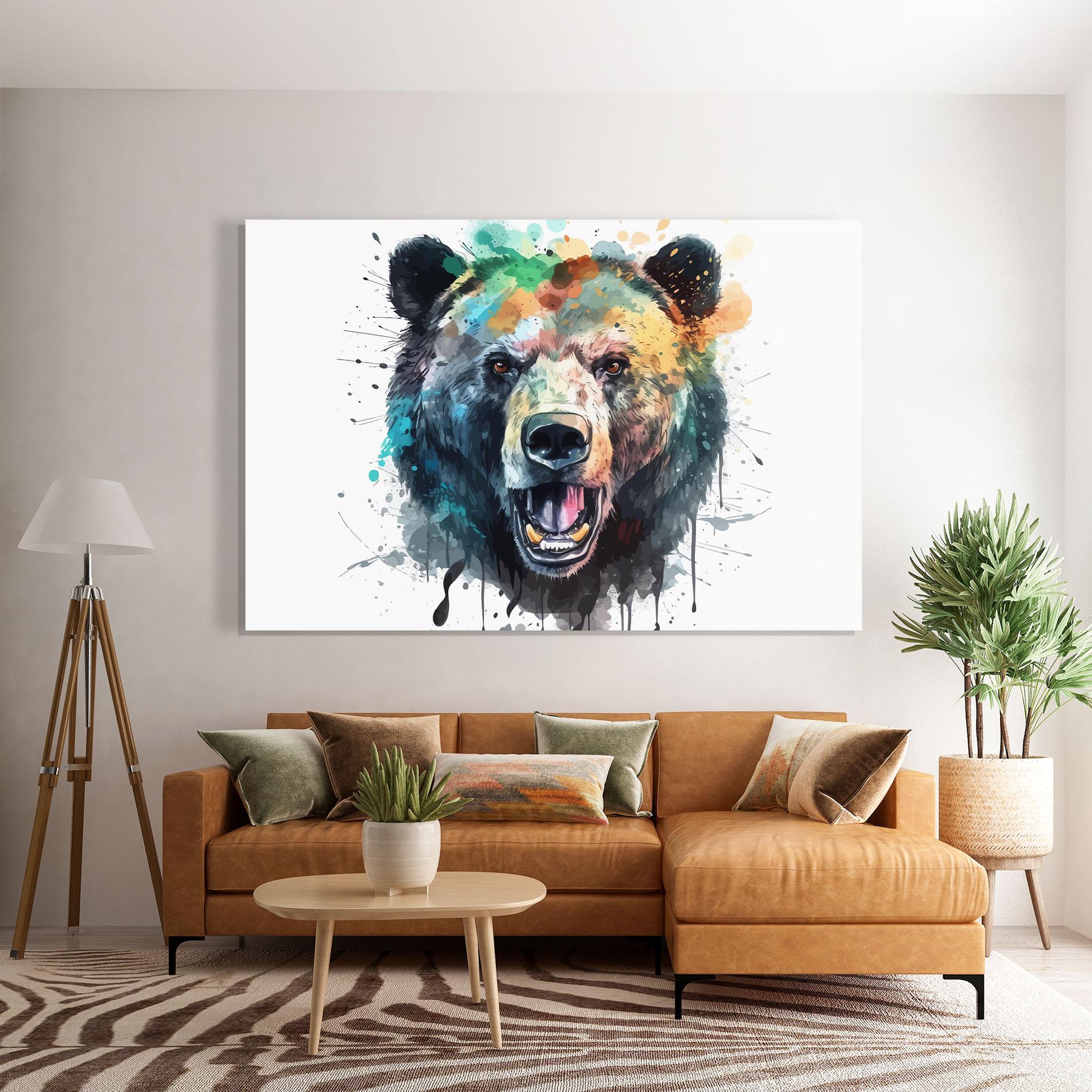 Glasbild Artistic Bear Head mockup 7