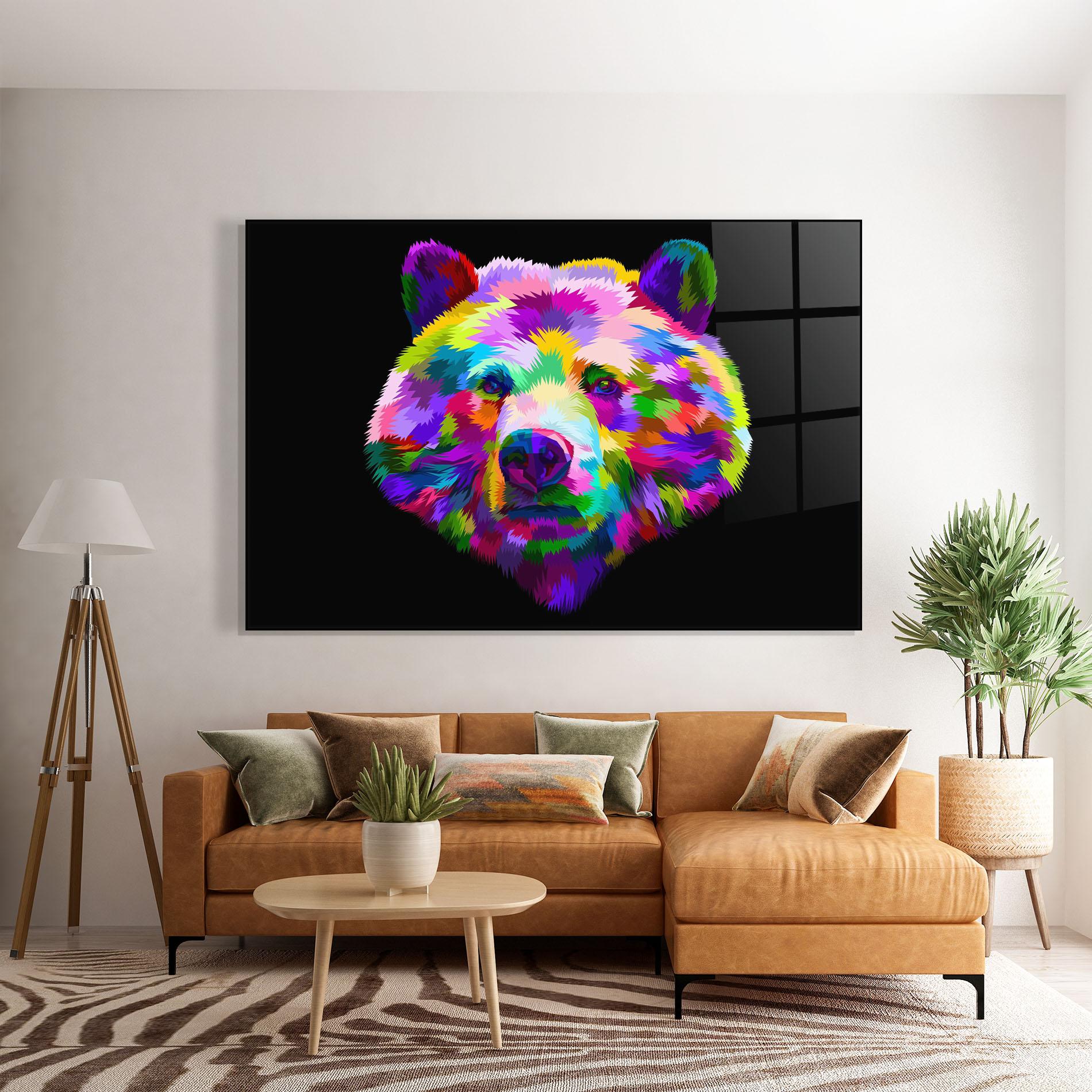 Glasbild Bear Head Art mockup 7