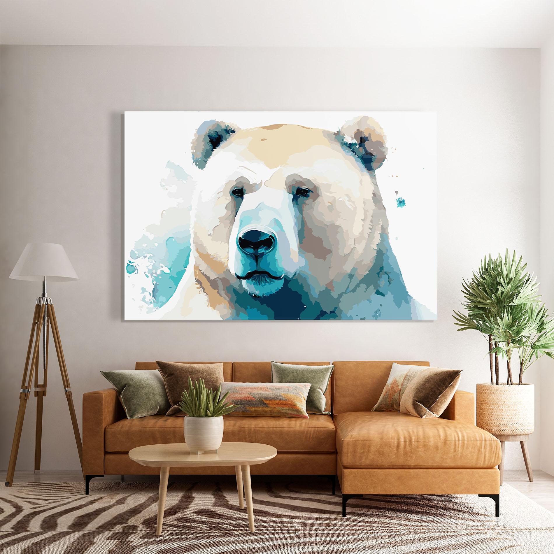 Glasbild Big Watercolor Bear mockup 7