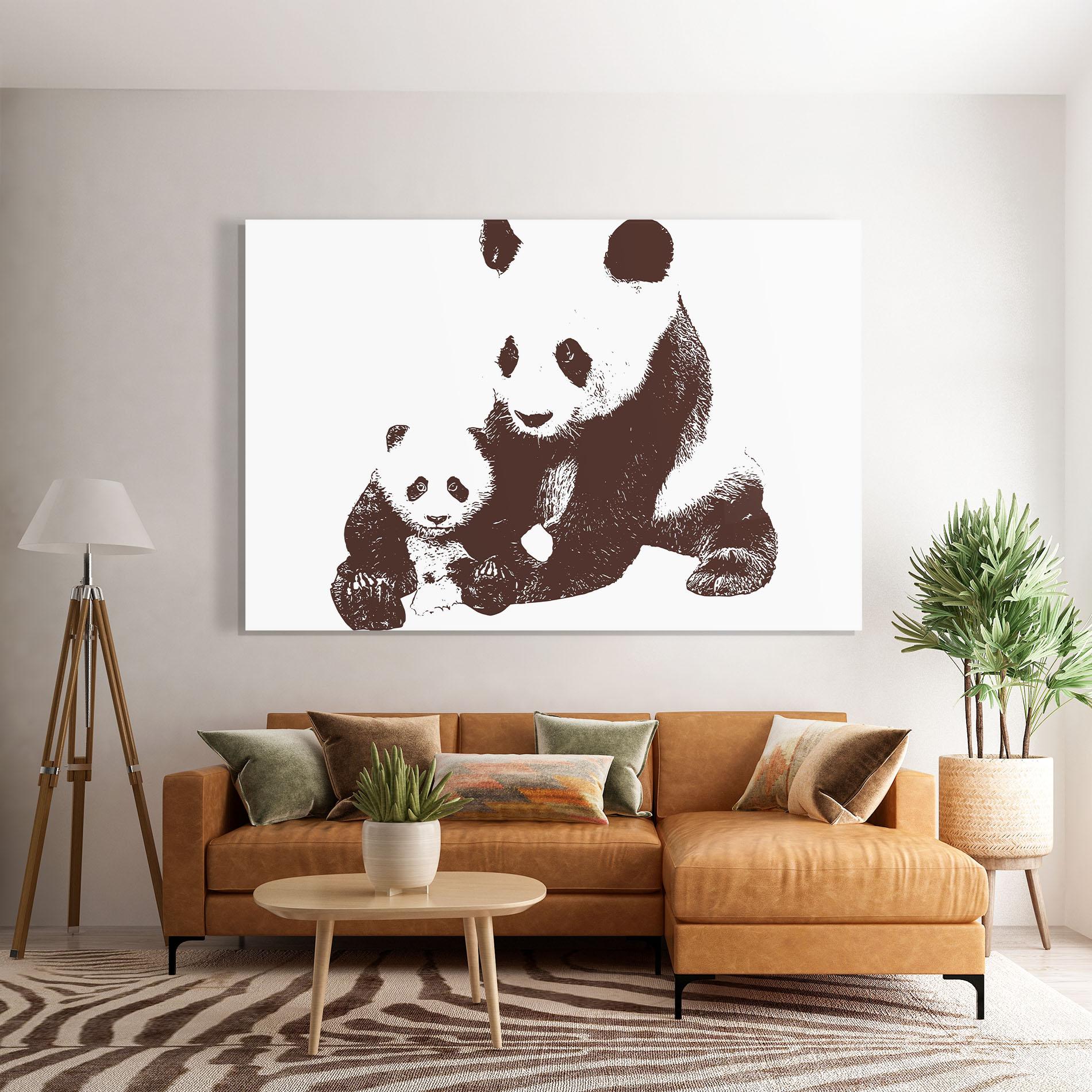 Glasbild Panda Art Family mockup 7
