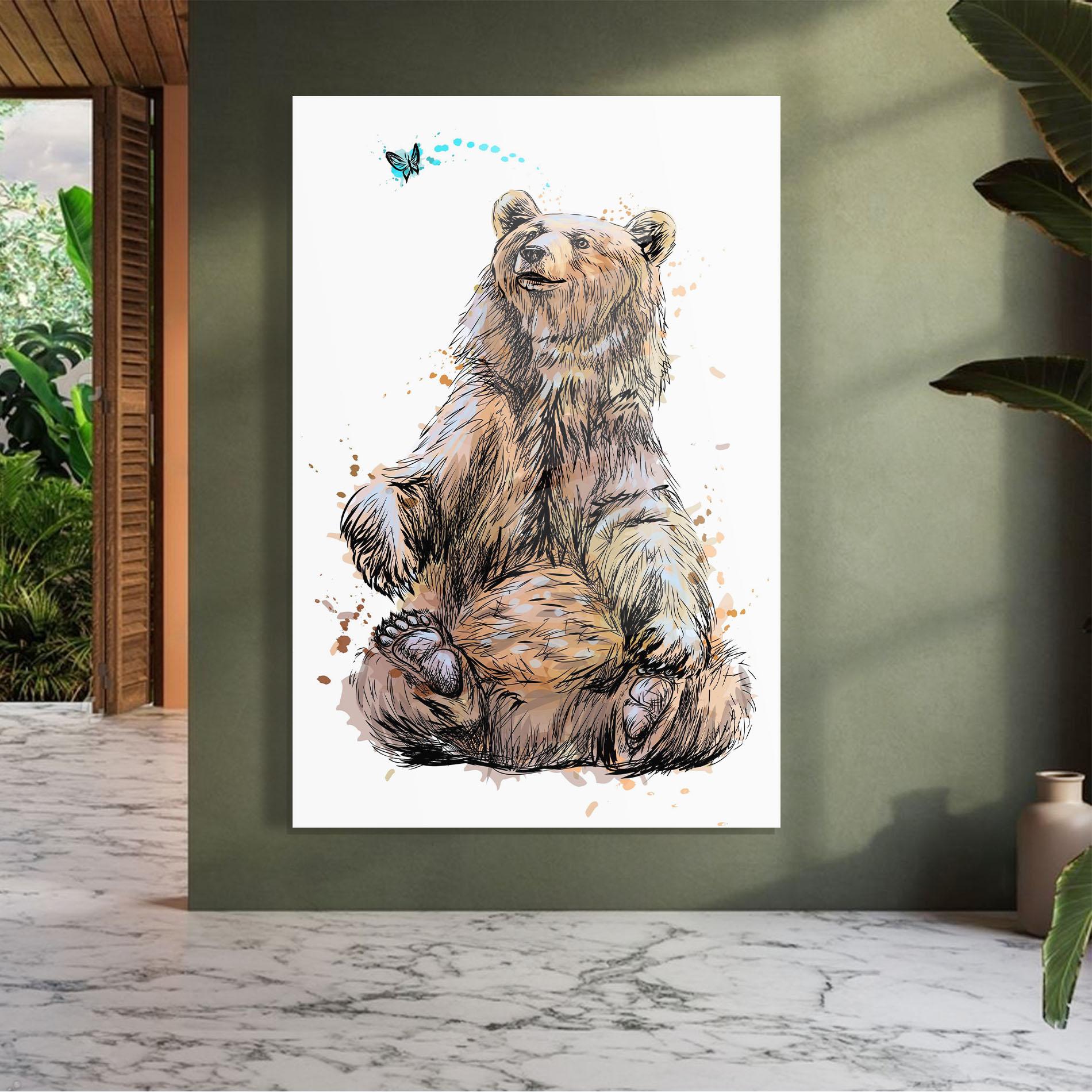 Glasbild Butterfly Bear mockup 7