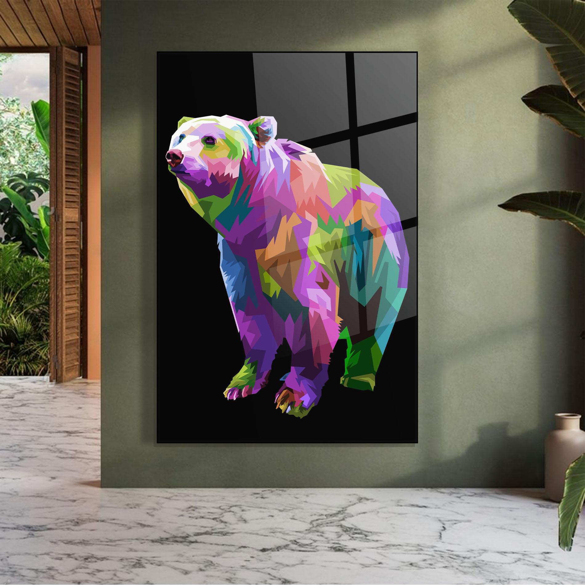 Glasbild Colorful Icebear mockup 7