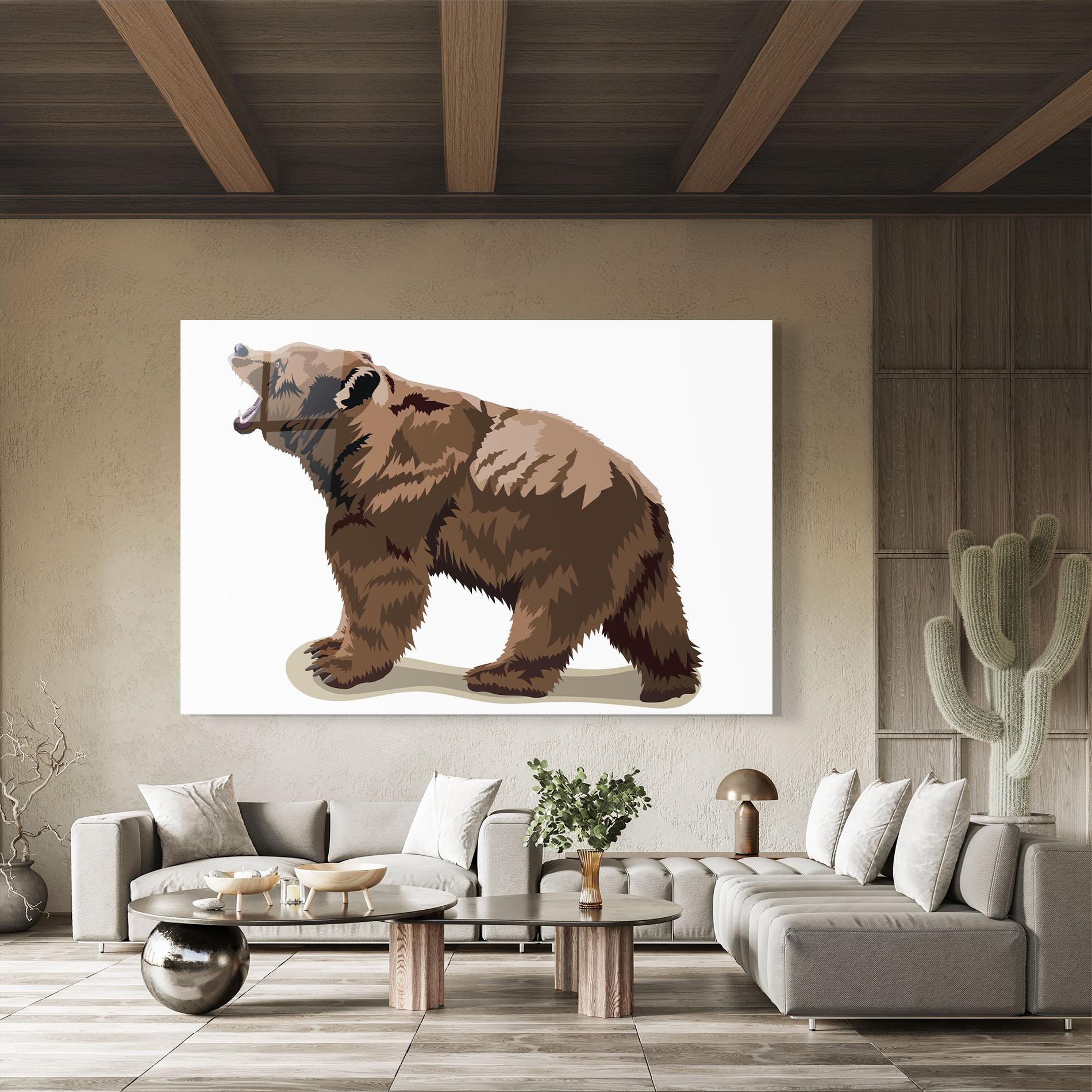 Glasbild Angry Walking Bear mockup 8