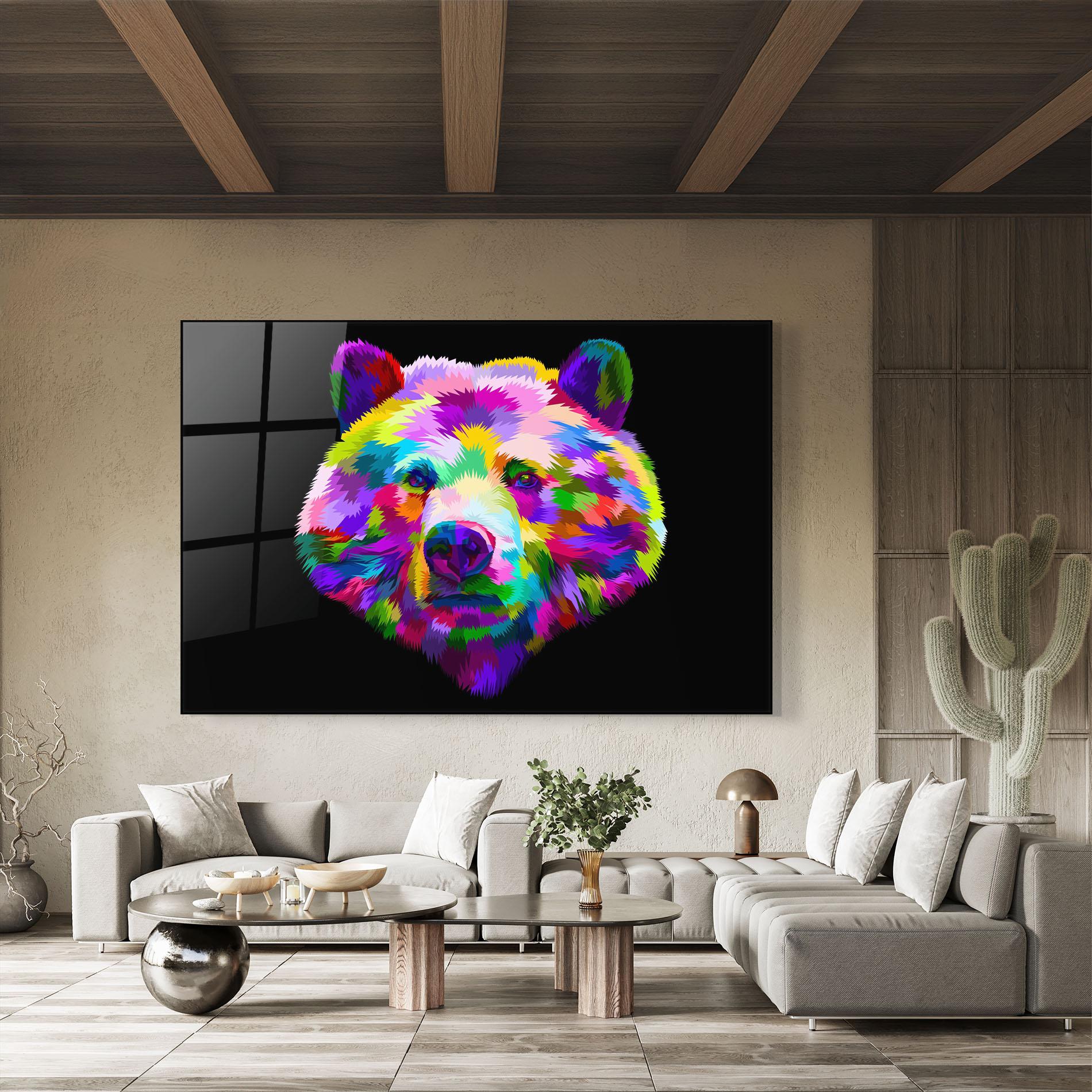 Glasbild Bear Head Art mockup 8