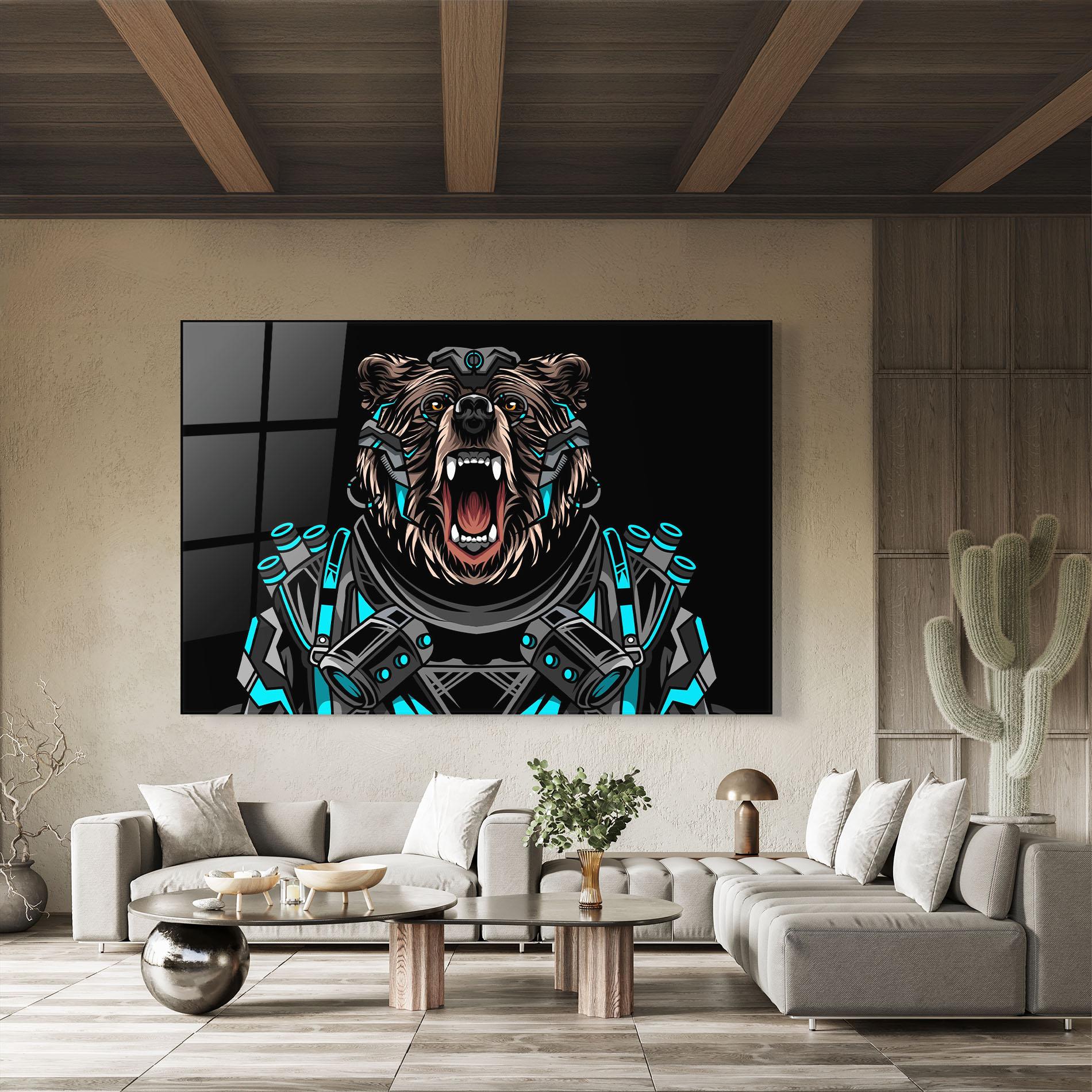 Glasbild Black Cyborg Bear mockup 8