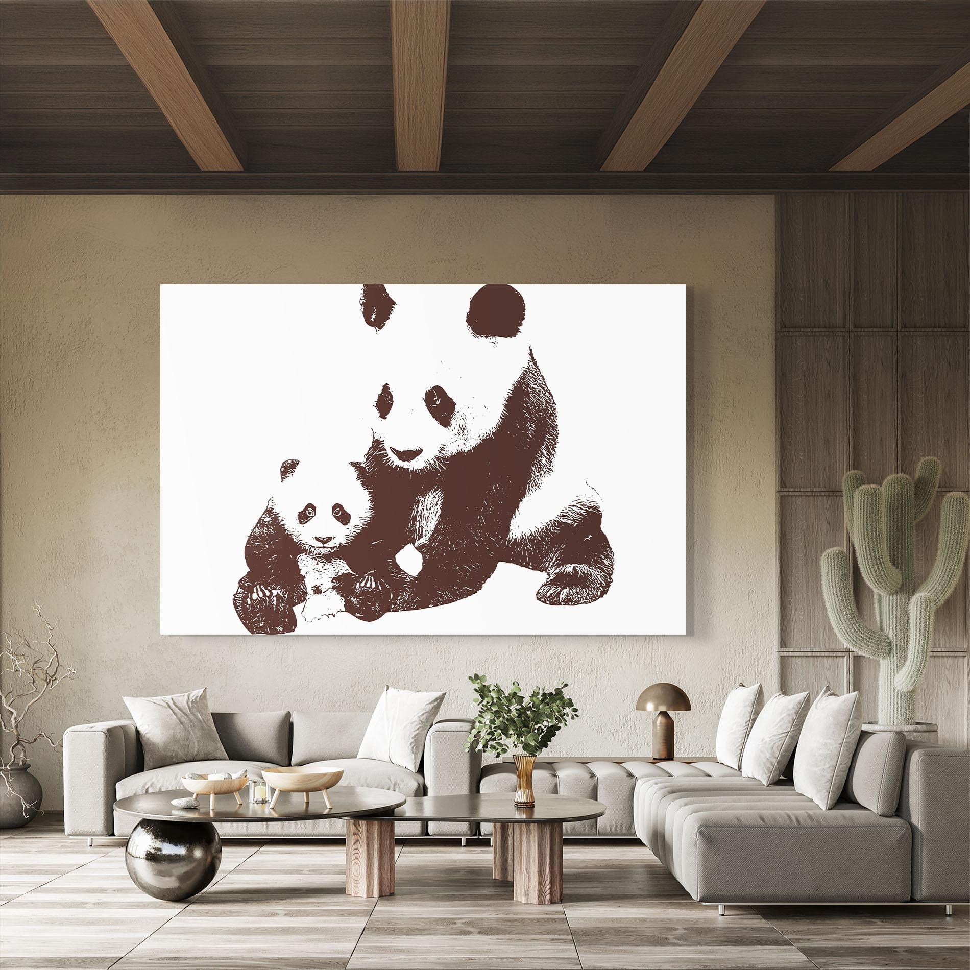 Glasbild Panda Art Family mockup 8