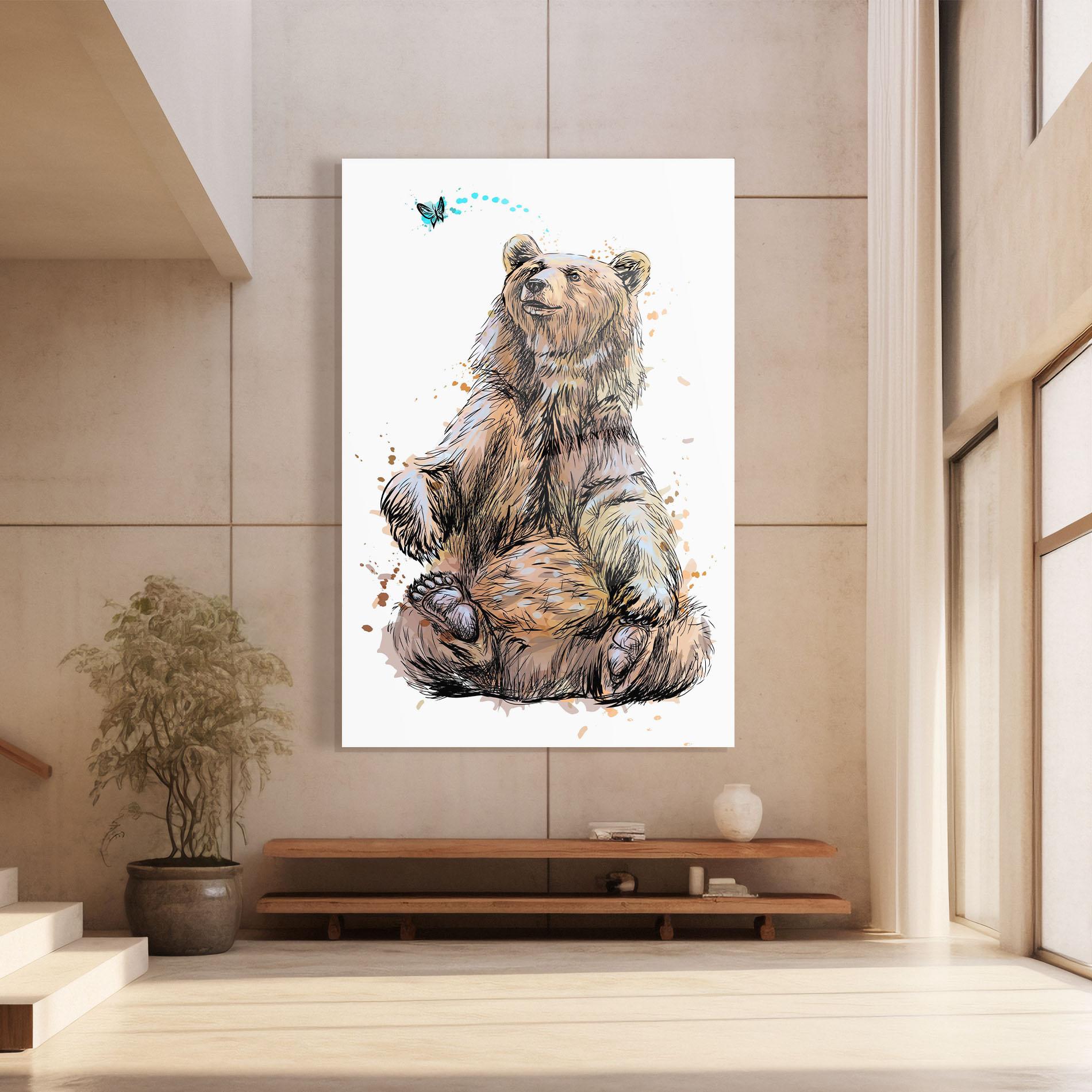 Glasbild Butterfly Bear mockup 8